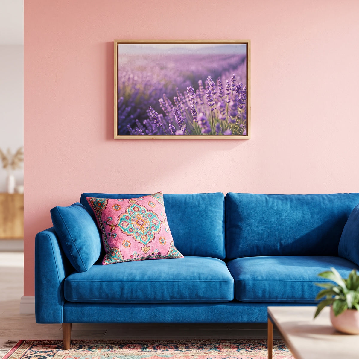 Lavender Dreams: Fields of Tranquillity Framed Canvas