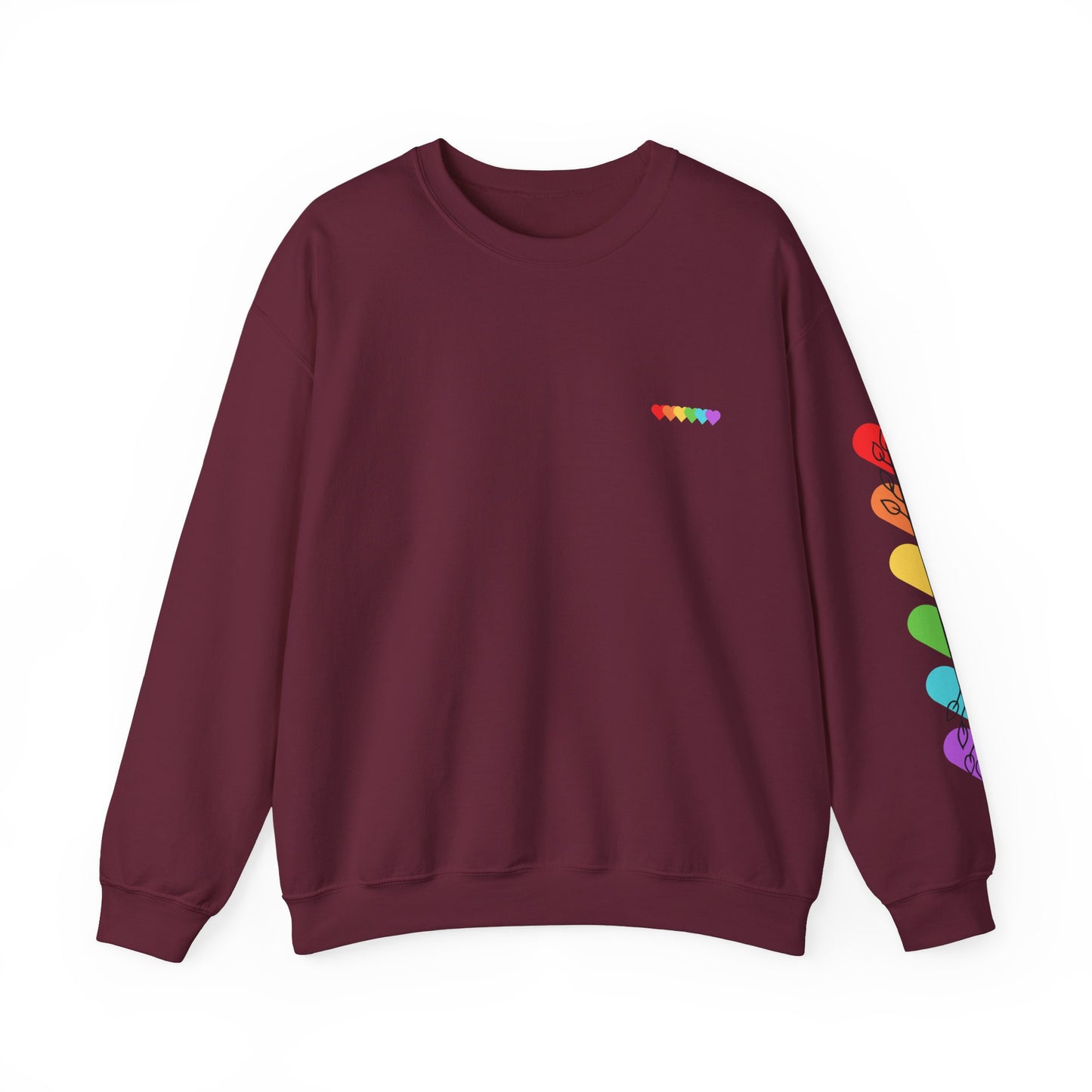 Colorful Heart Crewneck Sweatshirt for Unisex - Rainbow Vibe Apparel