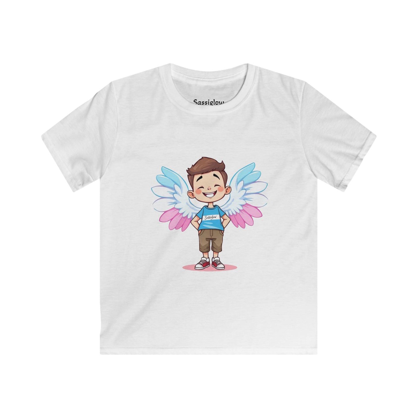 LGBTQ Pride Children's Tee, Transgender Kid Shirt, Angel Wing Design