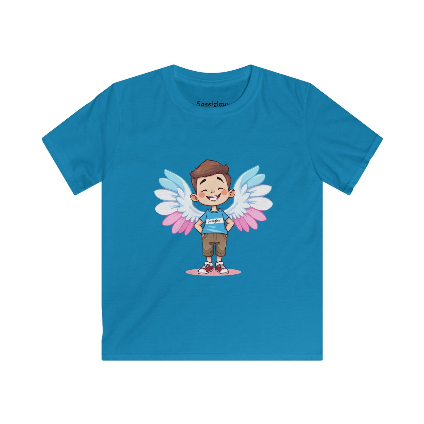 LGBTQ Pride Children's Tee, Transgender Kid Shirt, Angel Wing Design