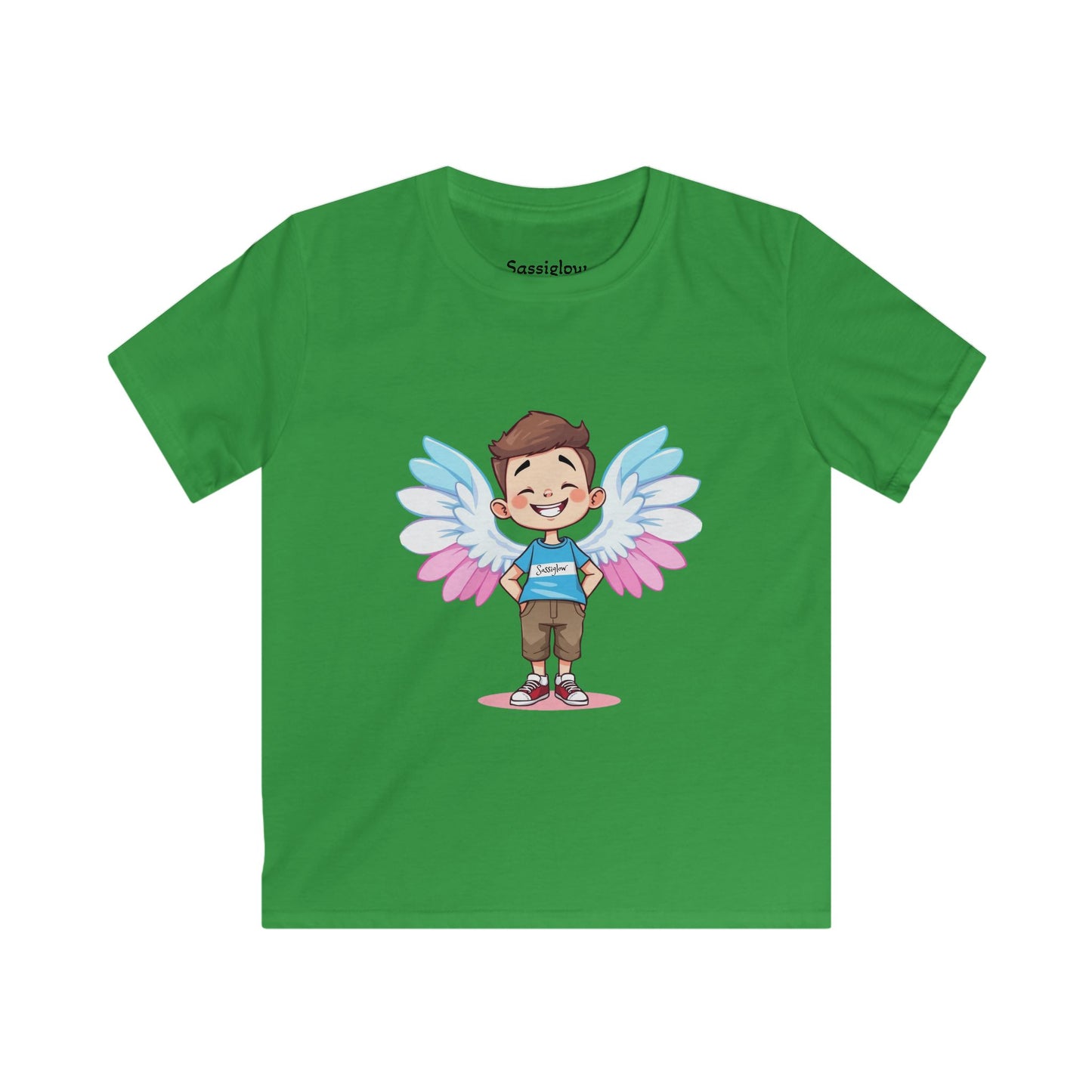 LGBTQ Pride Children's Tee, Transgender Kid Shirt, Angel Wing Design