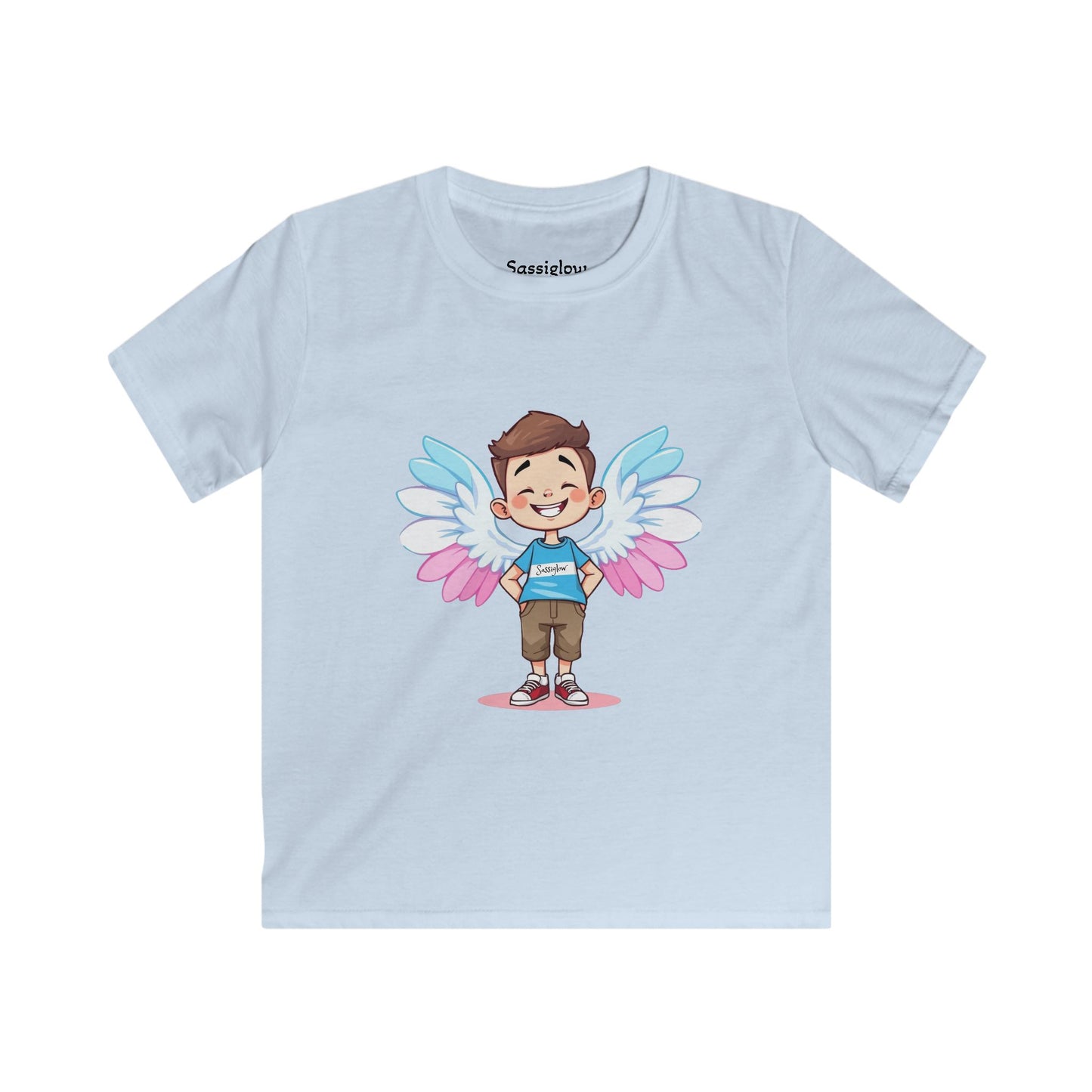 LGBTQ Pride Children's Tee, Transgender Kid Shirt, Angel Wing Design