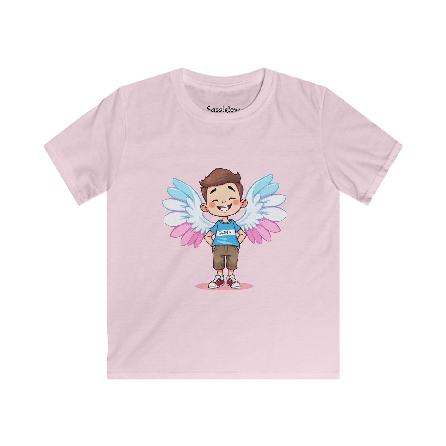 LGBTQ Pride Children's Tee, Transgender Kid Shirt, Angel Wing Design