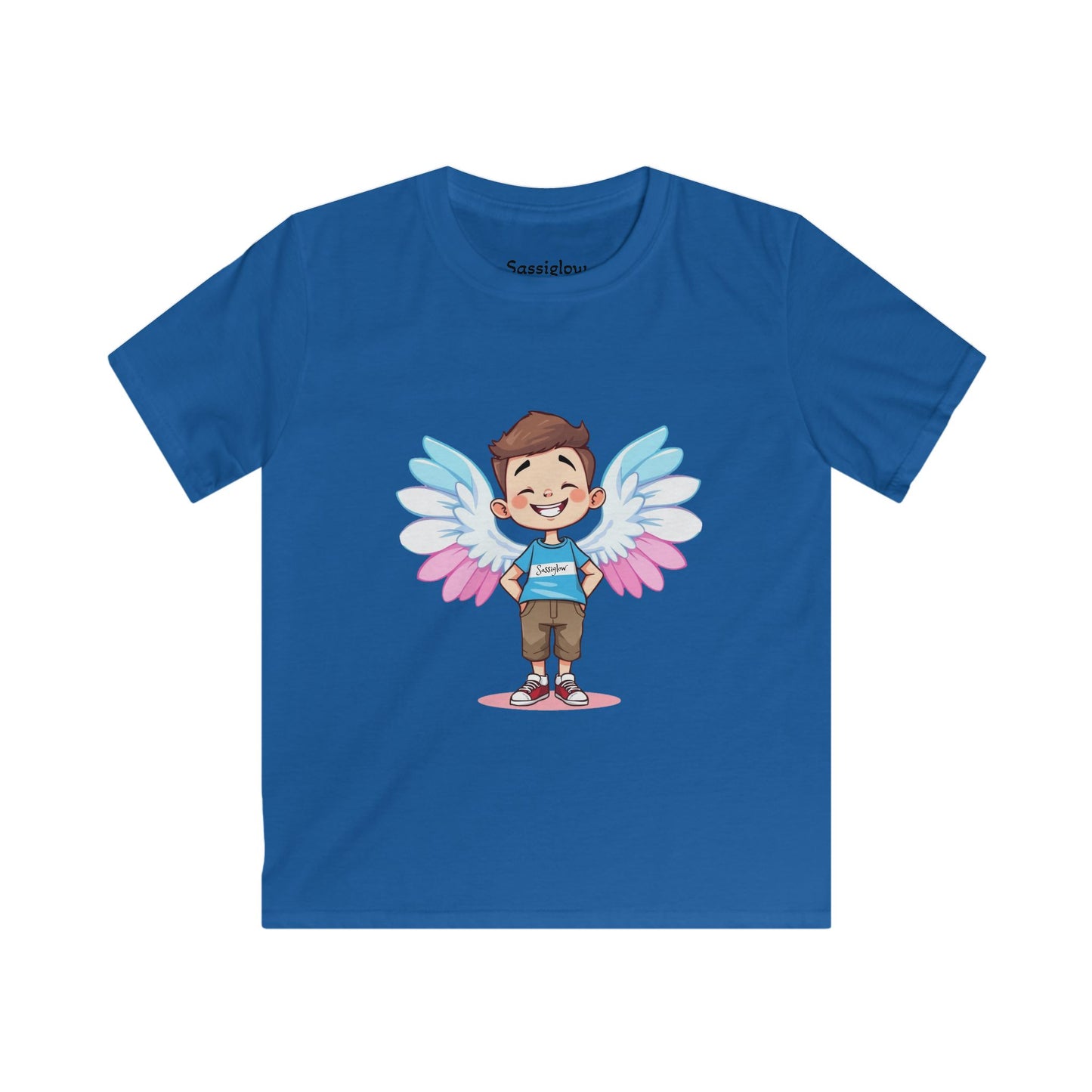 LGBTQ Pride Children's Tee, Transgender Kid Shirt, Angel Wing Design