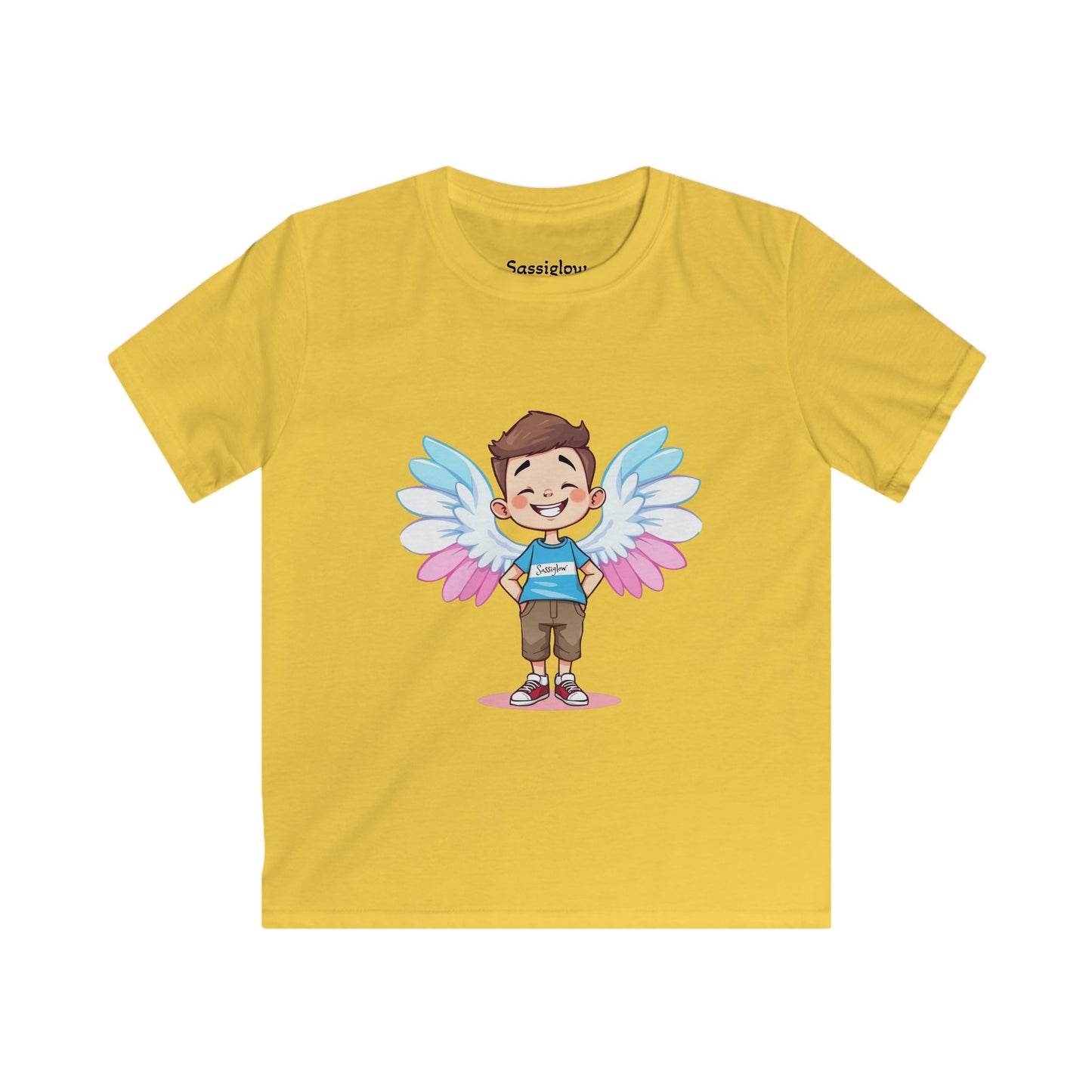 LGBTQ Pride Children's Tee, Transgender Kid Shirt, Angel Wing Design