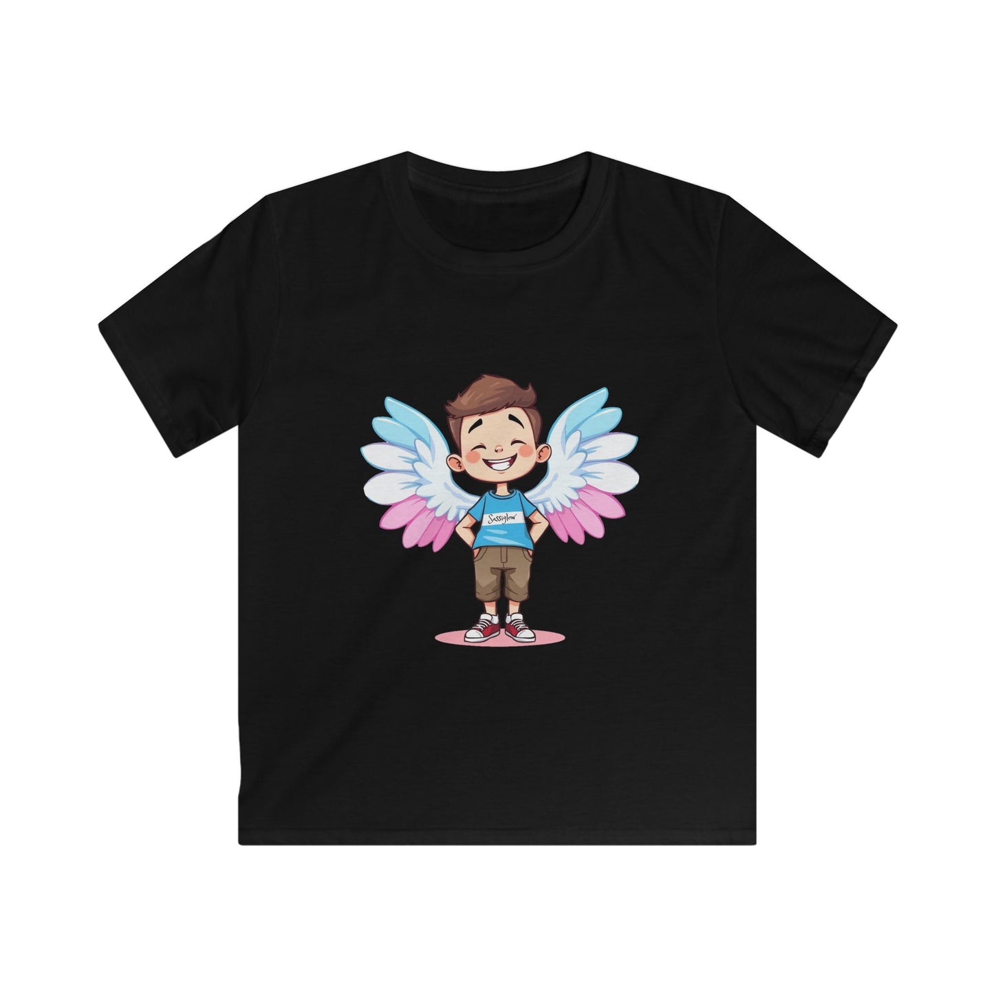 LGBTQ Pride Children's Tee, Transgender Kid Shirt, Angel Wing Design