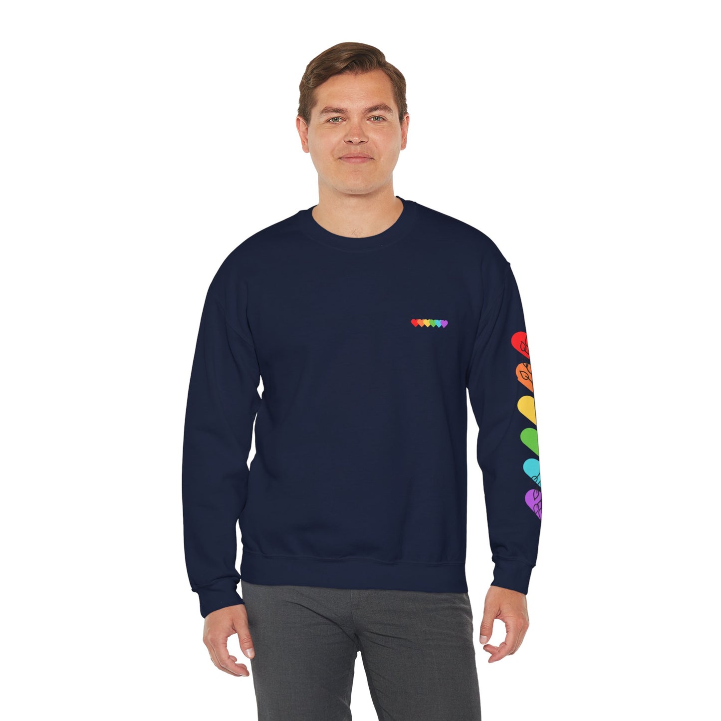 Colorful Heart Crewneck Sweatshirt for Unisex - Rainbow Vibe Apparel