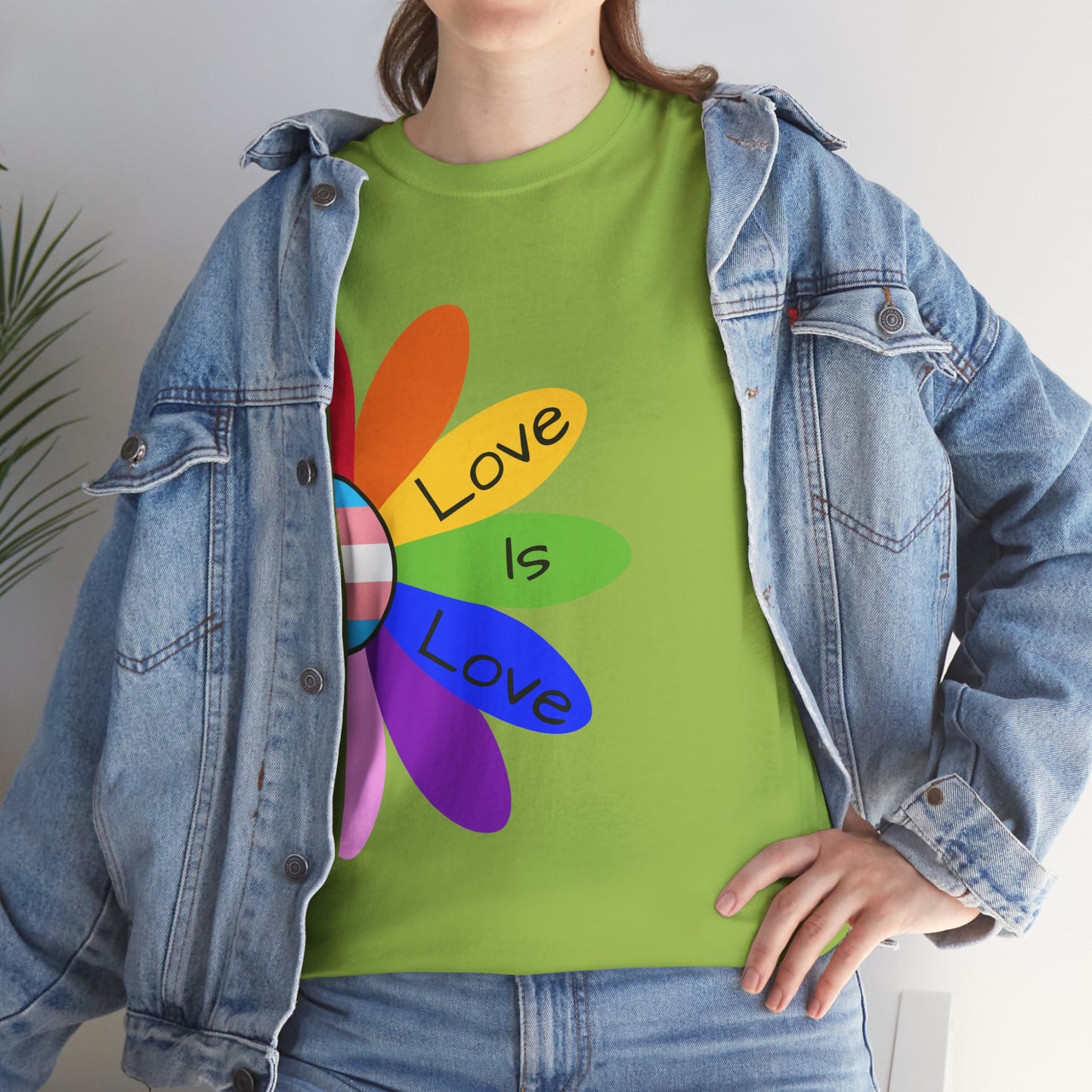 Rainbow Love Is Love Unisex Heavy Cotton Tee, LGBTQ Pride Shirt, Gift for Allies, Casual Wear, Summer Essential, Gender-Neutral Top