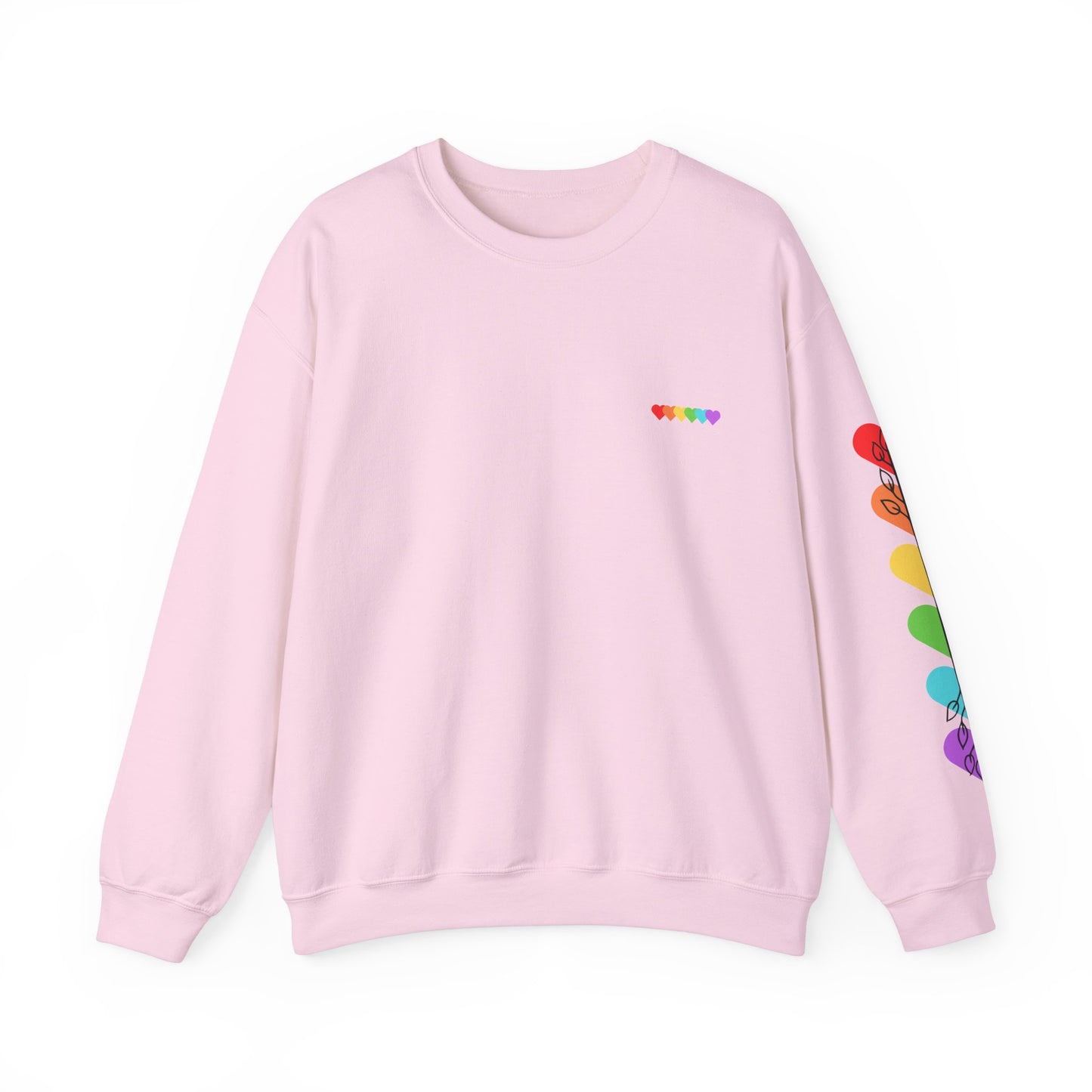 Colorful Heart Crewneck Sweatshirt for Unisex - Rainbow Vibe Apparel