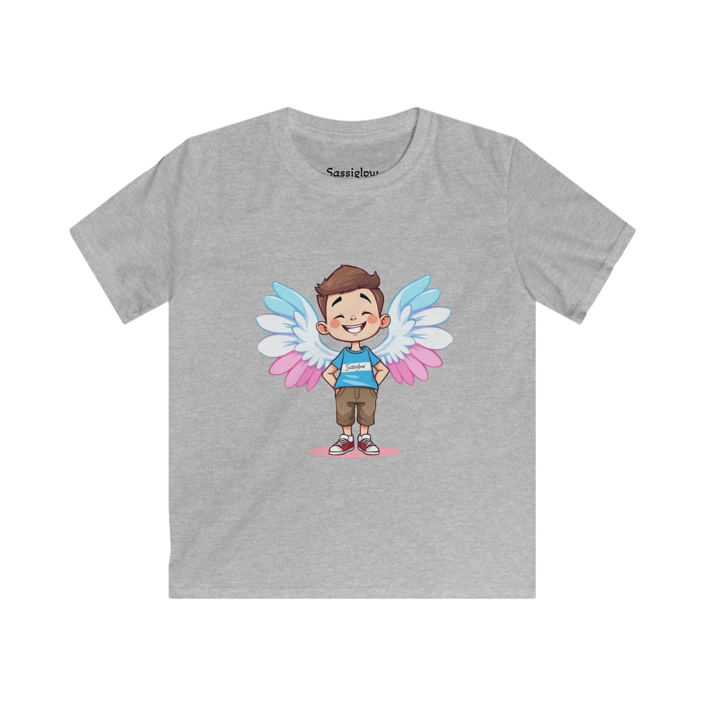 LGBTQ Pride Children's Tee, Transgender Kid Shirt, Angel Wing Design