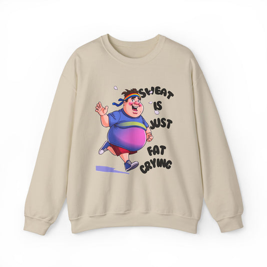 Funny Jogger Sweatshirt, Sweat Is Just Fat Crying, Workout Crewneck, Fitness Jumper, Plus Size Activewear, Gym Sweater, Humorous Exercise