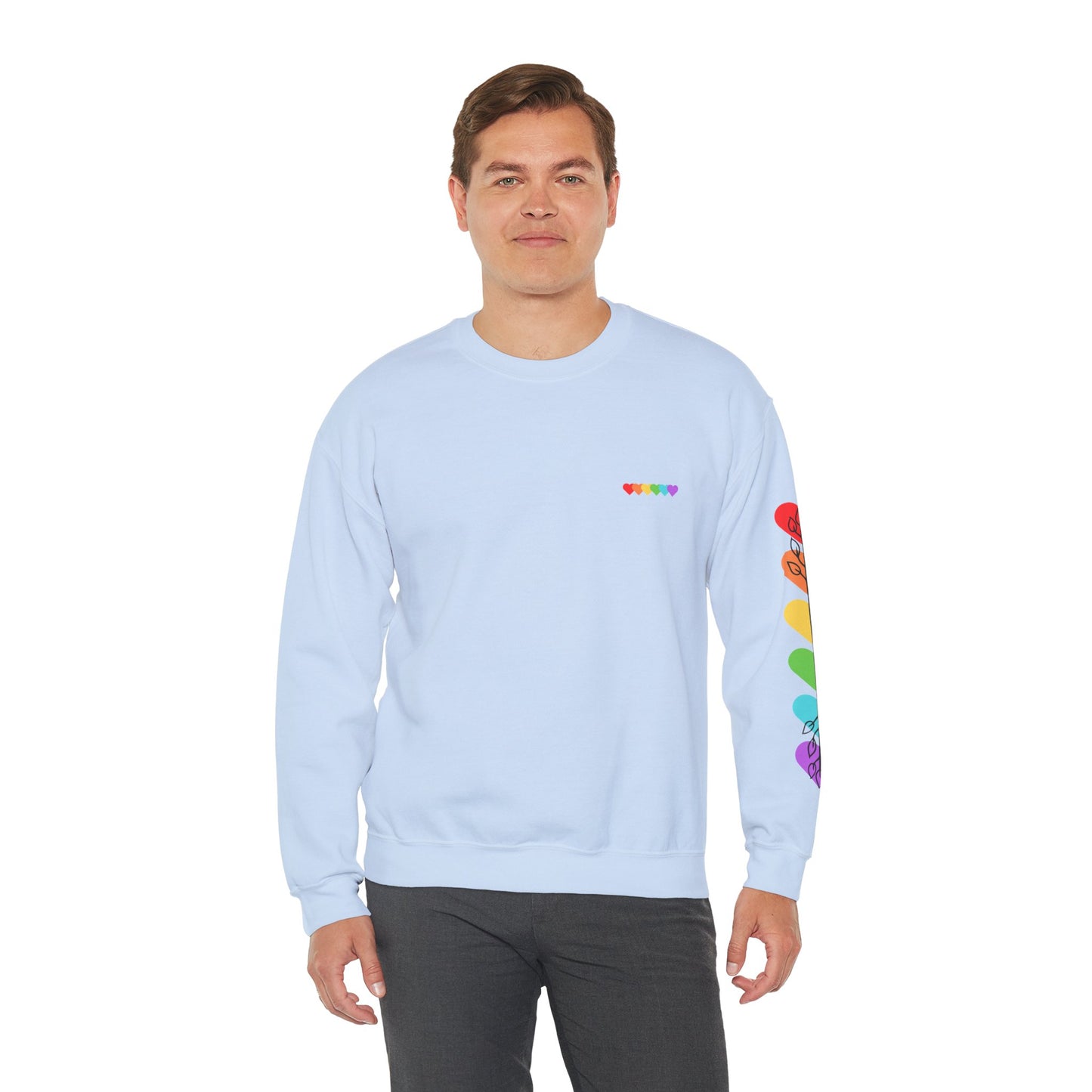 Colorful Heart Crewneck Sweatshirt for Unisex - Rainbow Vibe Apparel