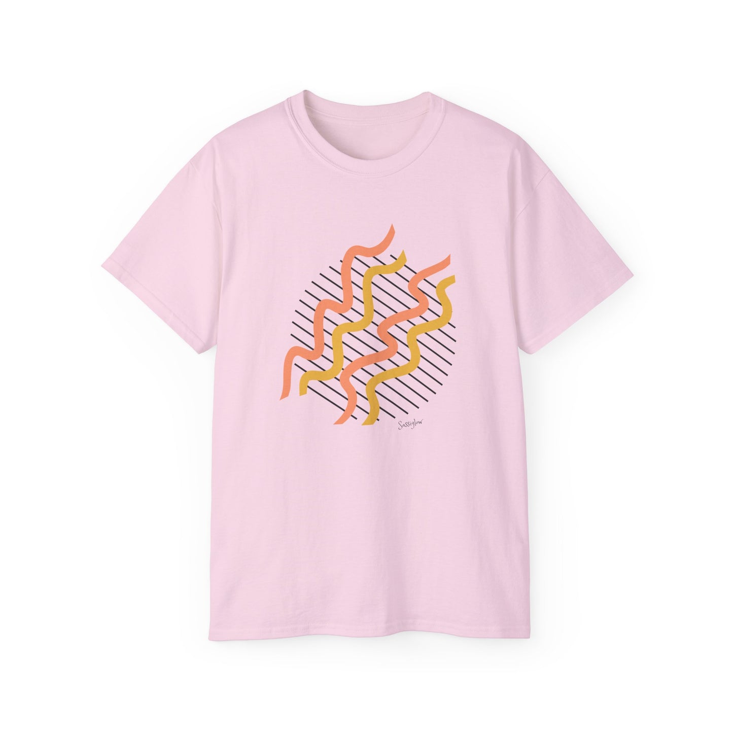 Colorful Abstract Waves Unisex Ultra Cotton Tee - Trendy and Comfortable Design