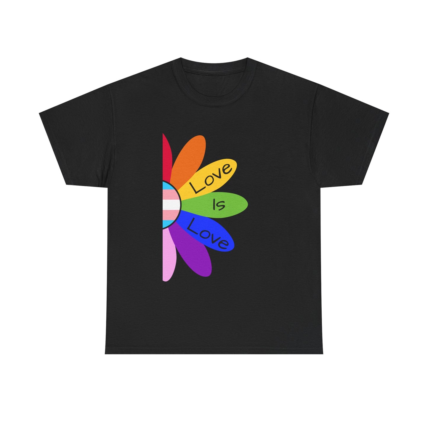 Rainbow Love Is Love Unisex Heavy Cotton Tee, LGBTQ Pride Shirt, Gift for Allies, Casual Wear, Summer Essential, Gender-Neutral Top