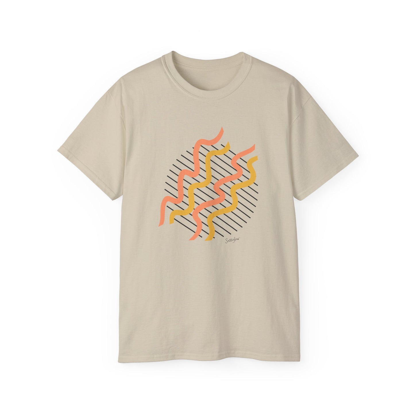 Colorful Abstract Waves Unisex Ultra Cotton Tee - Trendy and Comfortable Design