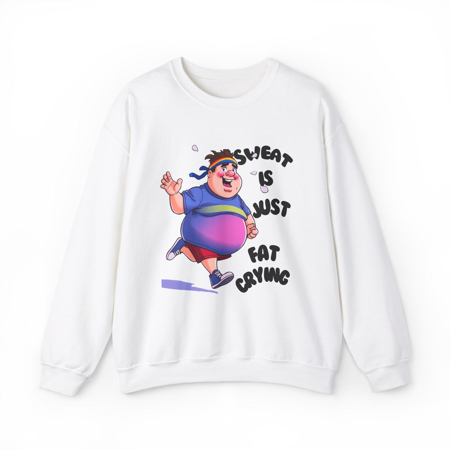 Funny Jogger Sweatshirt, Sweat Is Just Fat Crying, Workout Crewneck, Fitness Jumper, Plus Size Activewear, Gym Sweater, Humorous Exercise