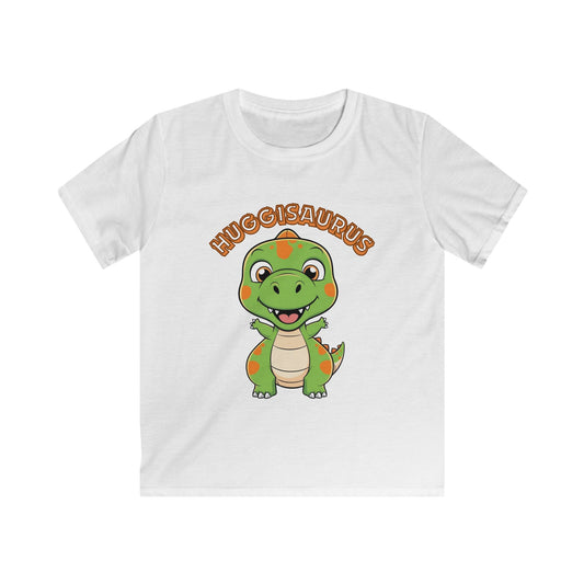 Kids Softstyle Tee - Huggisaurus Cute Dinosaur Tee, Children's T-Shirt, Kids Shirt, Youth Graphic Tee, Fun Dino Top