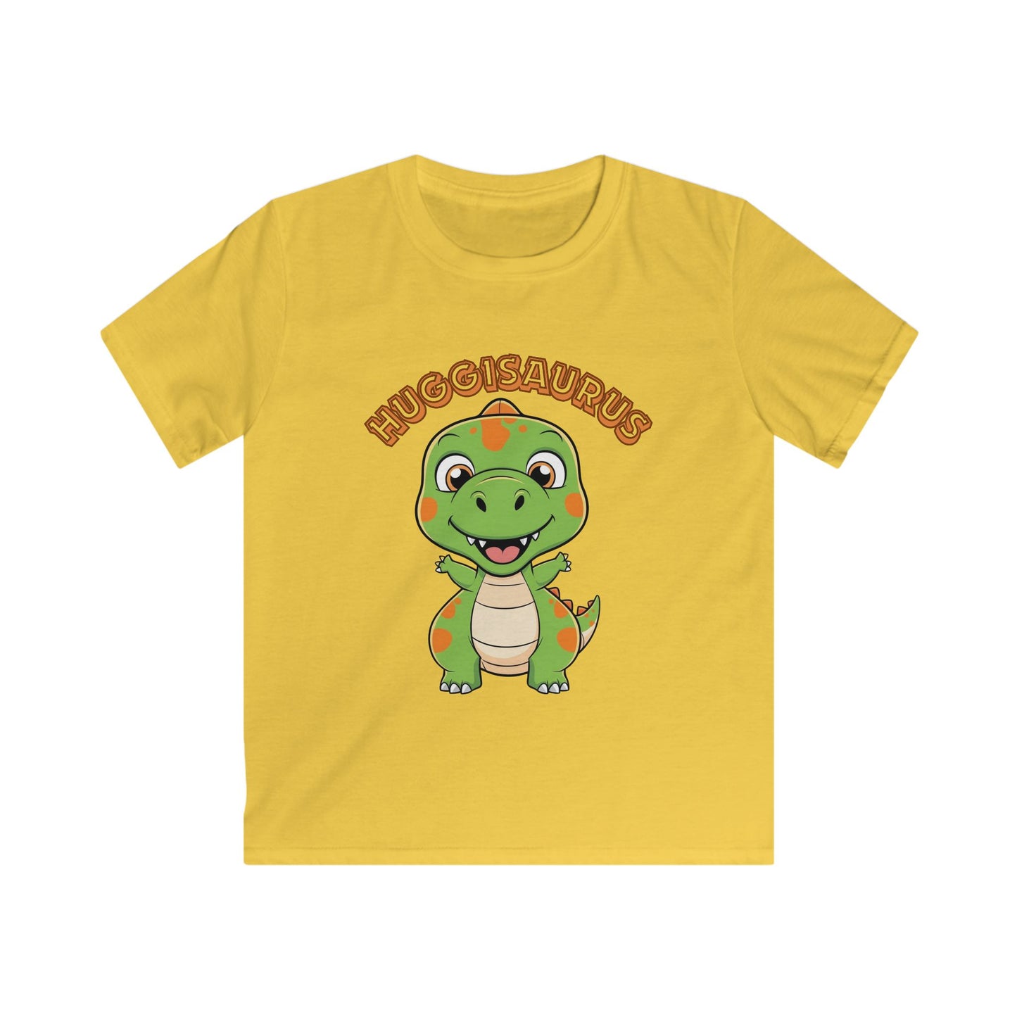 Kids Softstyle Tee - Huggisaurus Cute Dinosaur Tee, Children's T-Shirt, Kids Shirt, Youth Graphic Tee, Fun Dino Top