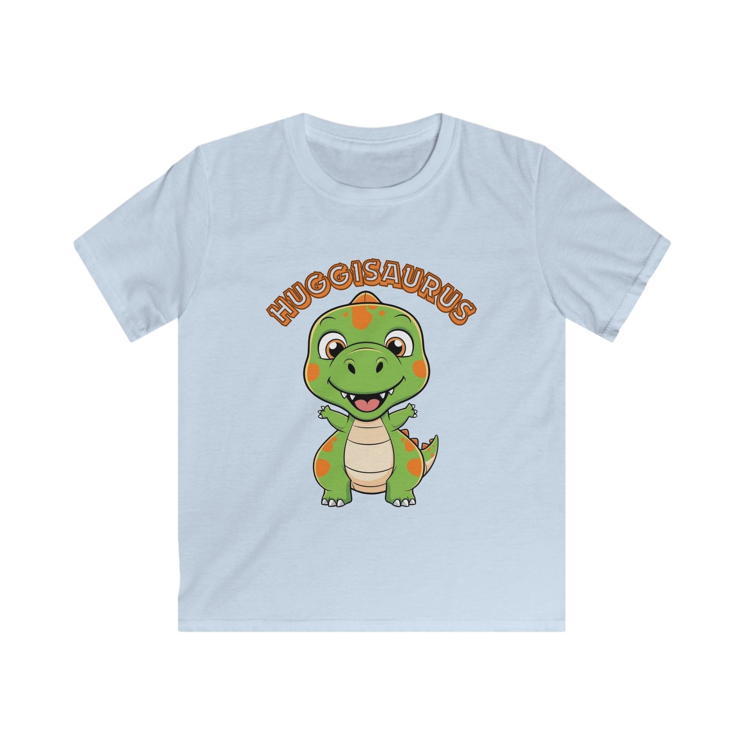 Kids Softstyle Tee - Huggisaurus Cute Dinosaur Tee, Children's T-Shirt, Kids Shirt, Youth Graphic Tee, Fun Dino Top