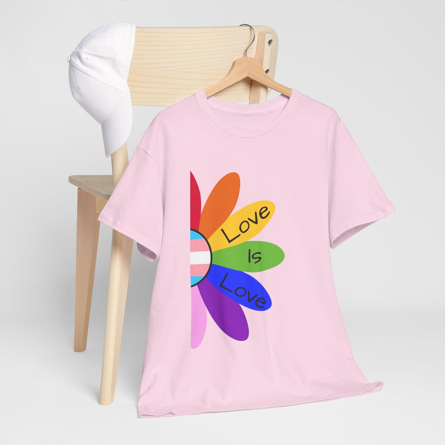 Rainbow Love Is Love Unisex Heavy Cotton Tee, LGBTQ Pride Shirt, Gift for Allies, Casual Wear, Summer Essential, Gender-Neutral Top