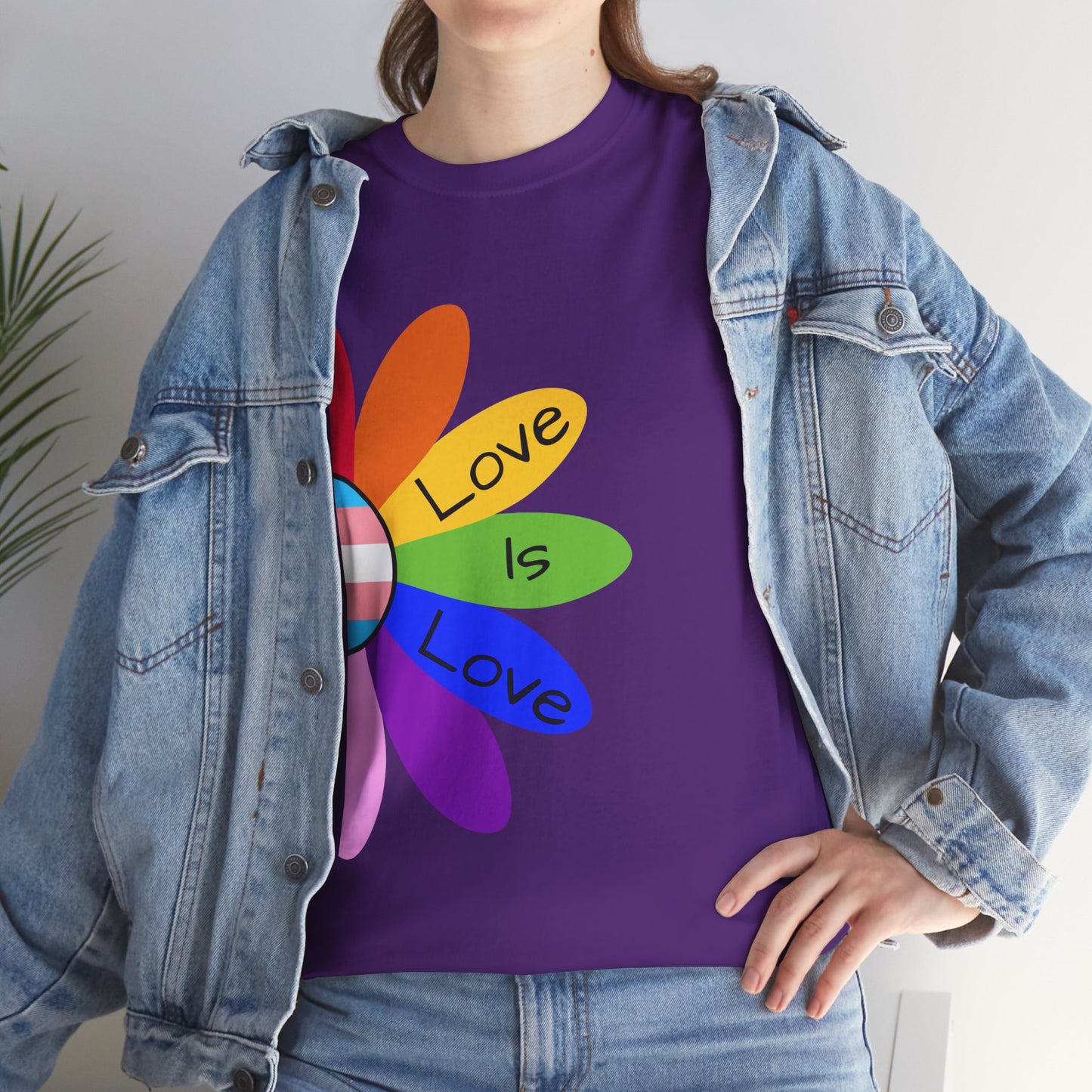 Rainbow Love Is Love Unisex Heavy Cotton Tee, LGBTQ Pride Shirt, Gift for Allies, Casual Wear, Summer Essential, Gender-Neutral Top