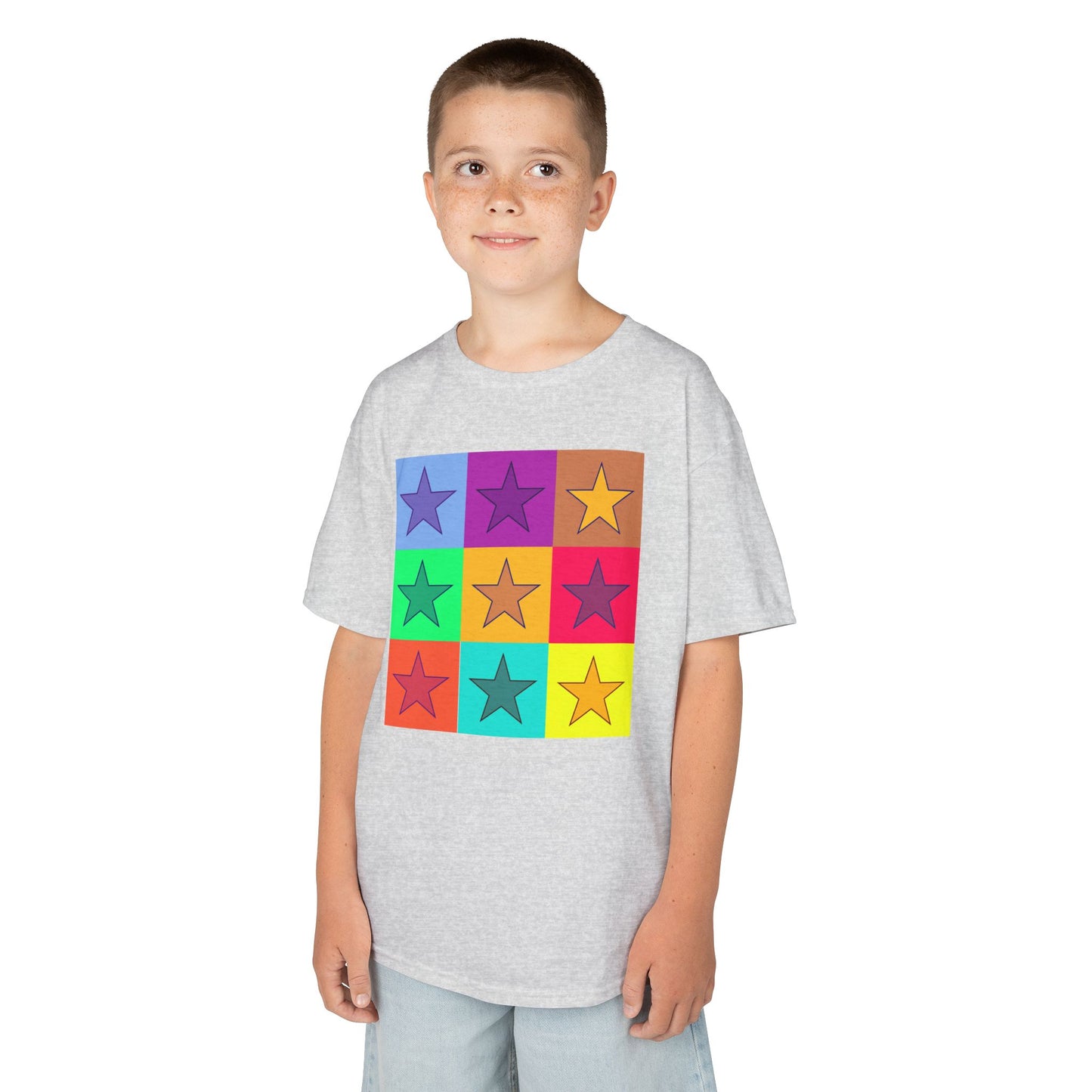 Colorful Star Kids Tee, Fun Cotton Shirt for Boys & Girls, Bright Kids Clothing, Birthday Gift, Playdate Outfit, Summer Wear