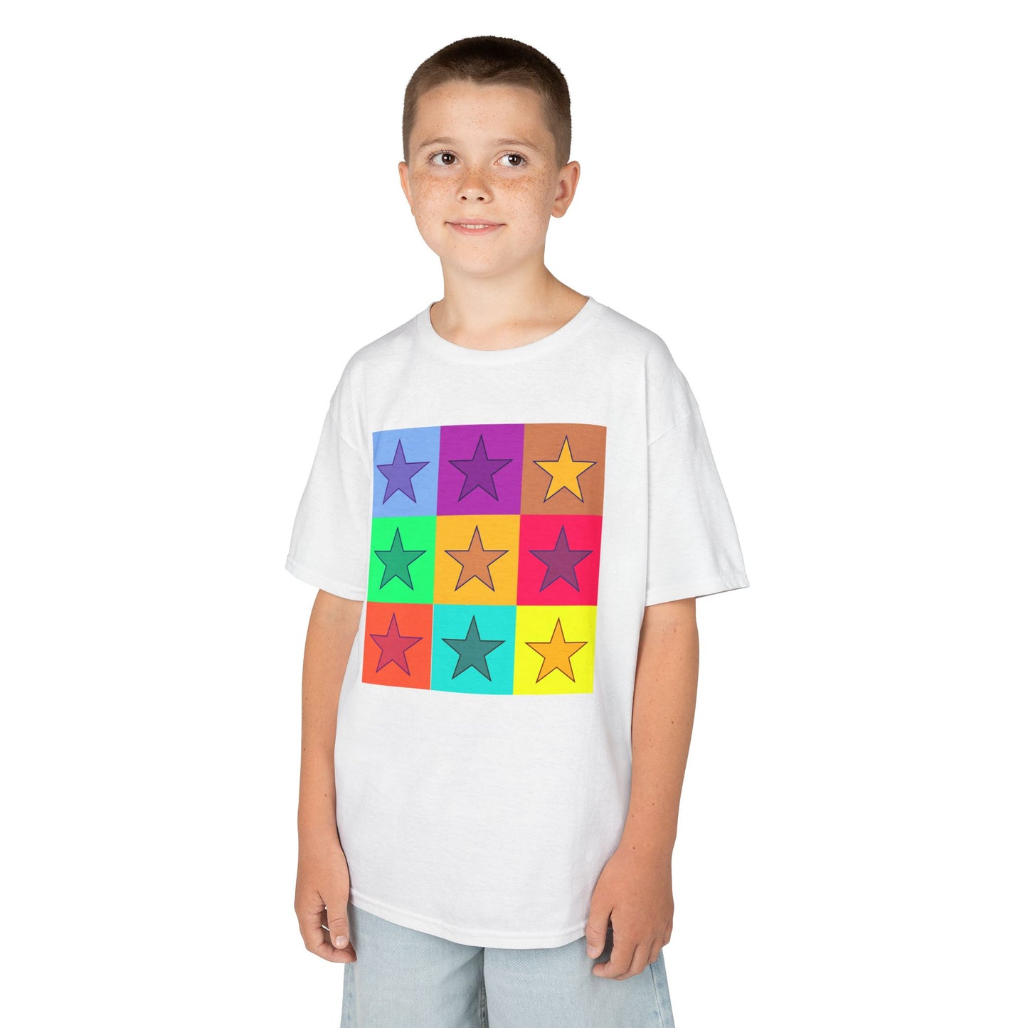 Colorful Star Kids Tee, Fun Cotton Shirt for Boys & Girls, Bright Kids Clothing, Birthday Gift, Playdate Outfit, Summer Wear