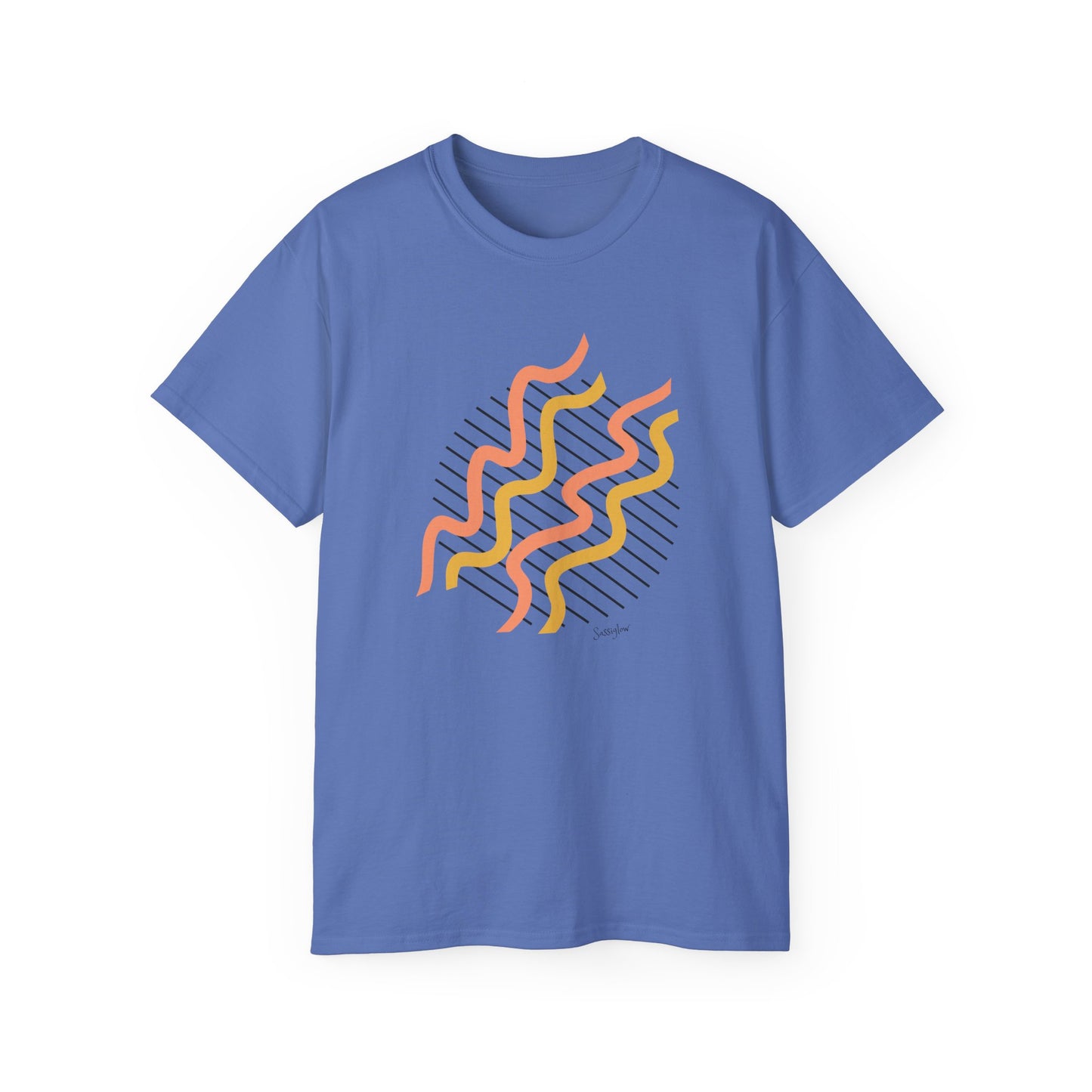 Colorful Abstract Waves Unisex Ultra Cotton Tee - Trendy and Comfortable Design