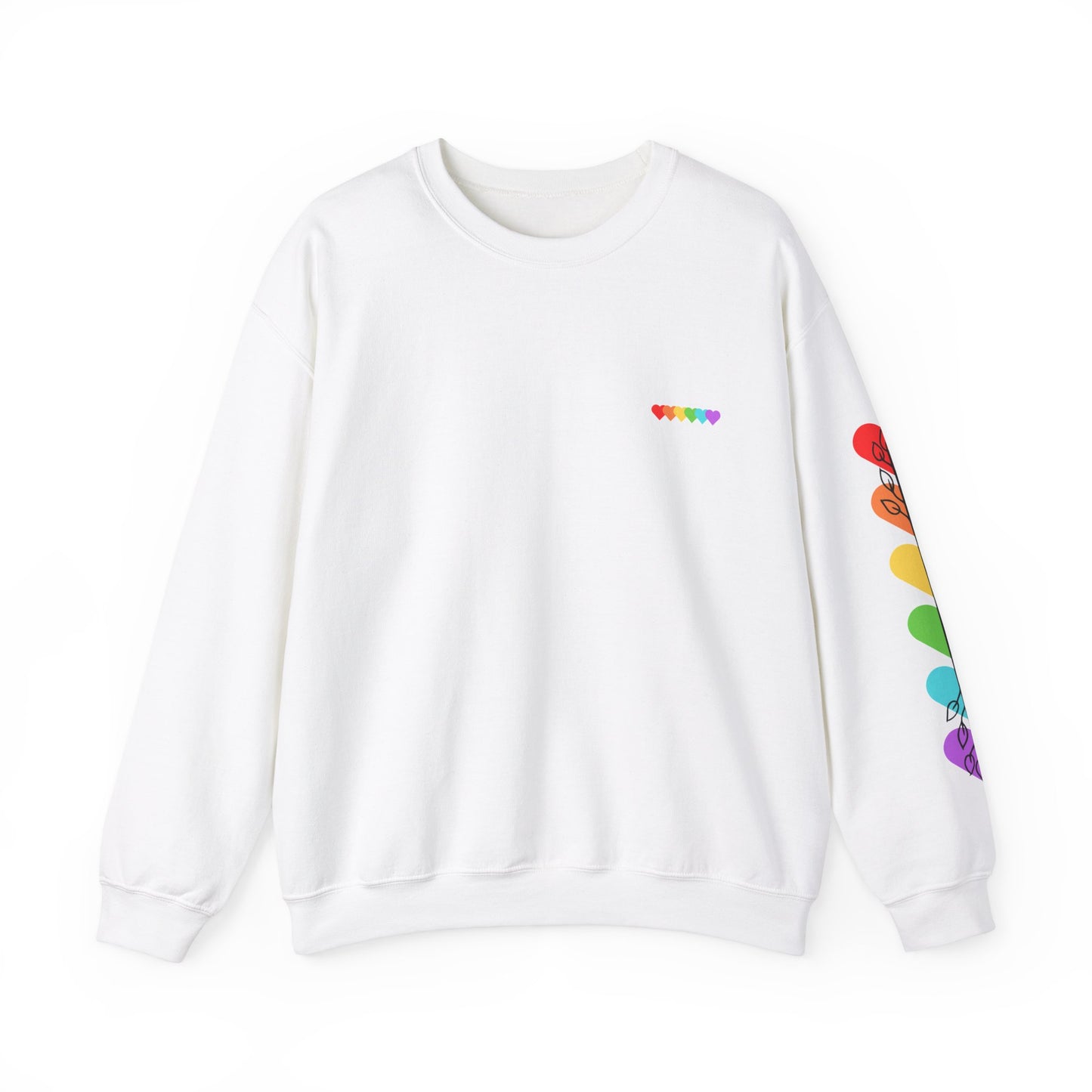 Colorful Heart Crewneck Sweatshirt for Unisex - Rainbow Vibe Apparel