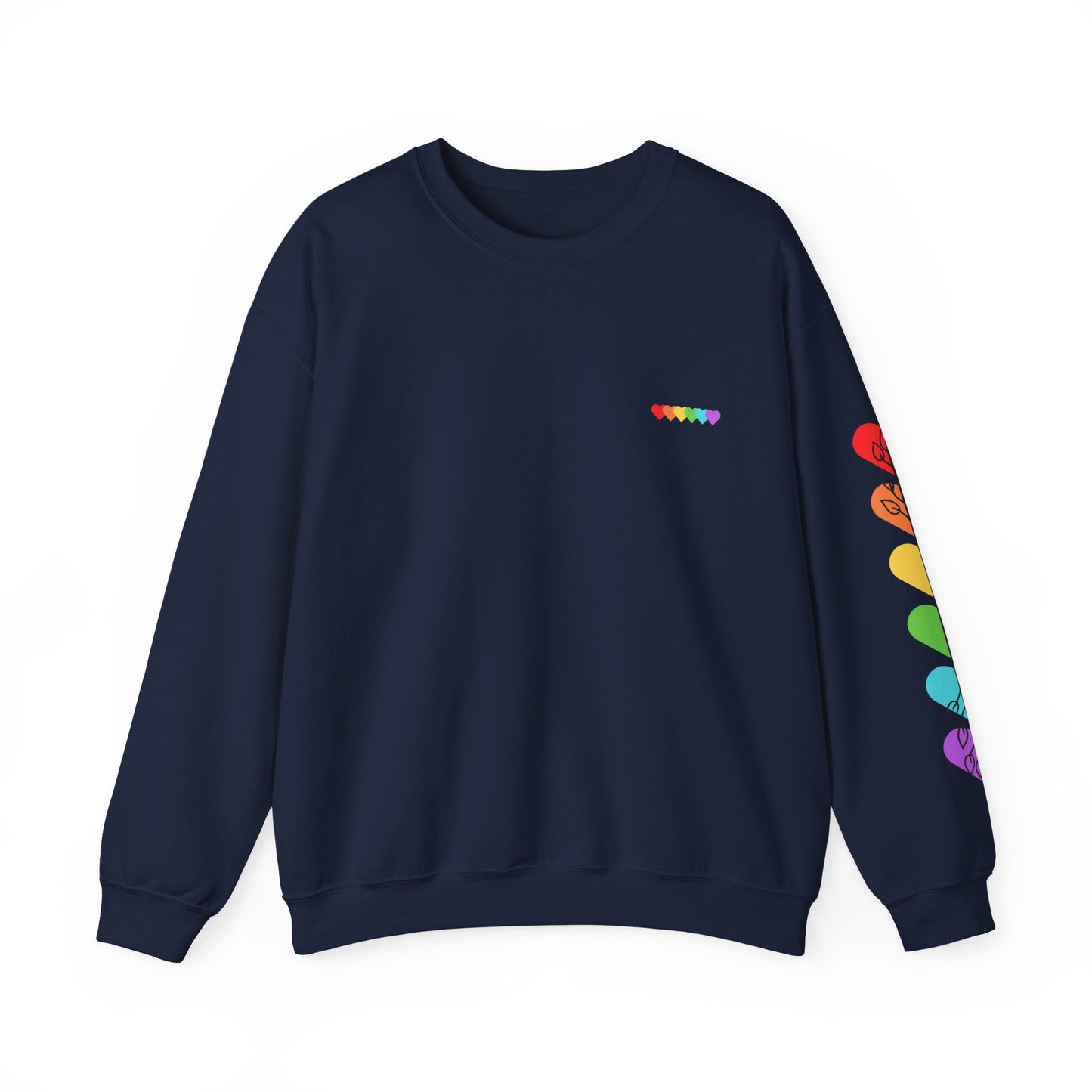 Colorful Heart Crewneck Sweatshirt for Unisex - Rainbow Vibe Apparel