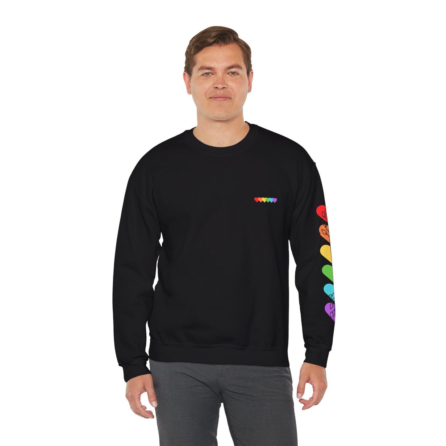 Colorful Heart Crewneck Sweatshirt for Unisex - Rainbow Vibe Apparel