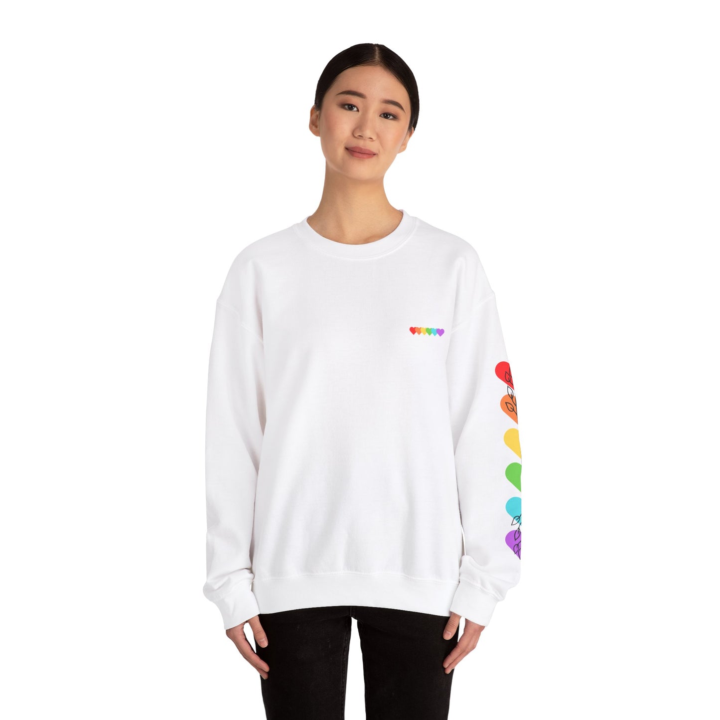 Colorful Heart Crewneck Sweatshirt for Unisex - Rainbow Vibe Apparel