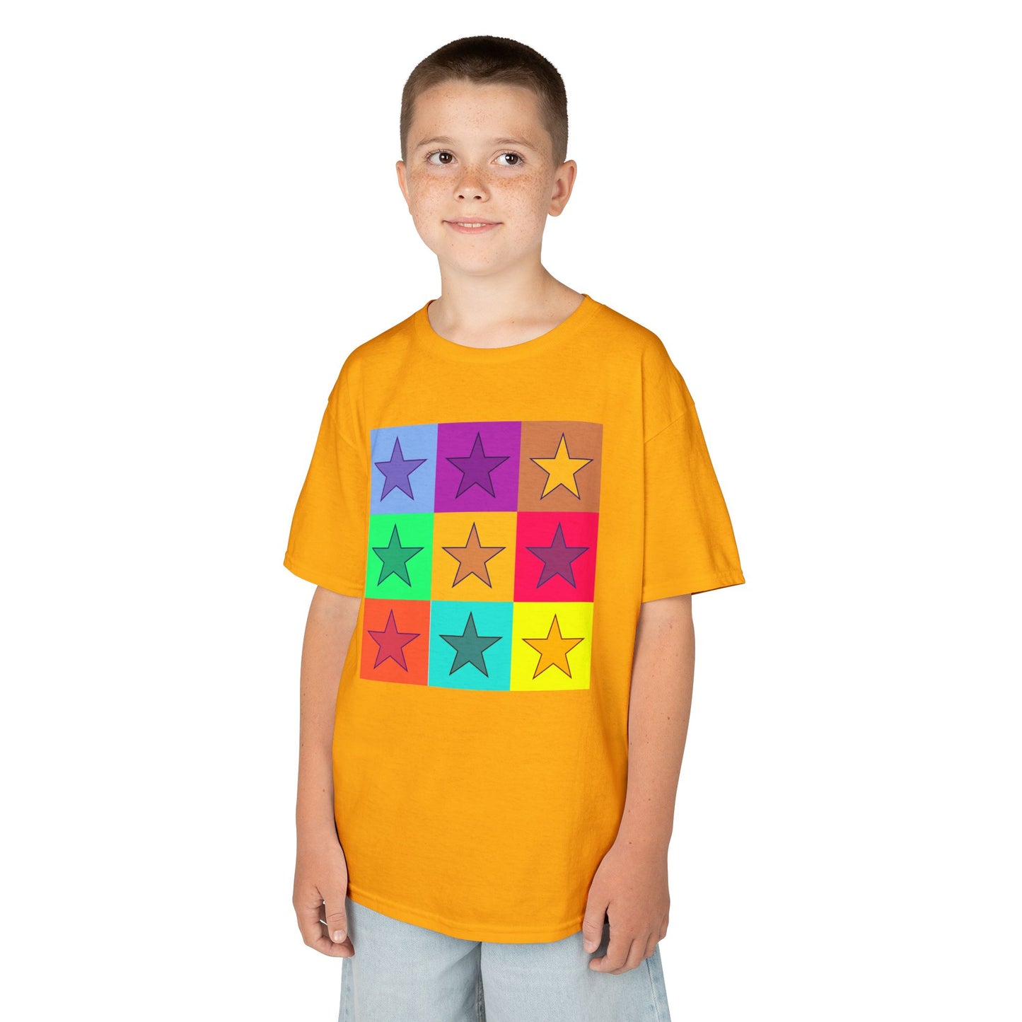 Colorful Star Kids Tee, Fun Cotton Shirt for Boys & Girls, Bright Kids Clothing, Birthday Gift, Playdate Outfit, Summer Wear