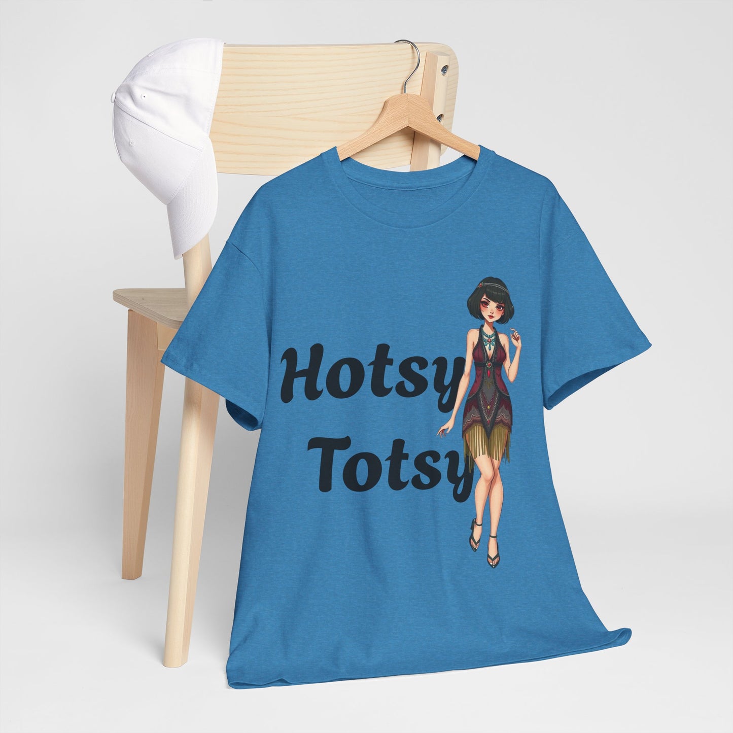 heather sapphire, t-shirt, 1920's retro, Hotsy Totsy, flapper girl