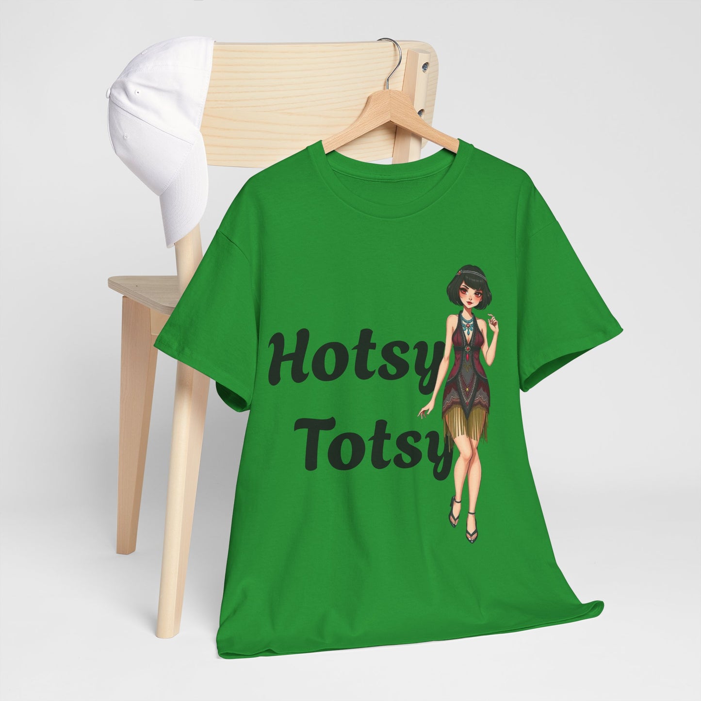 irish green, t-shirt, 1920's retro, Hotsy Totsy, flapper girl