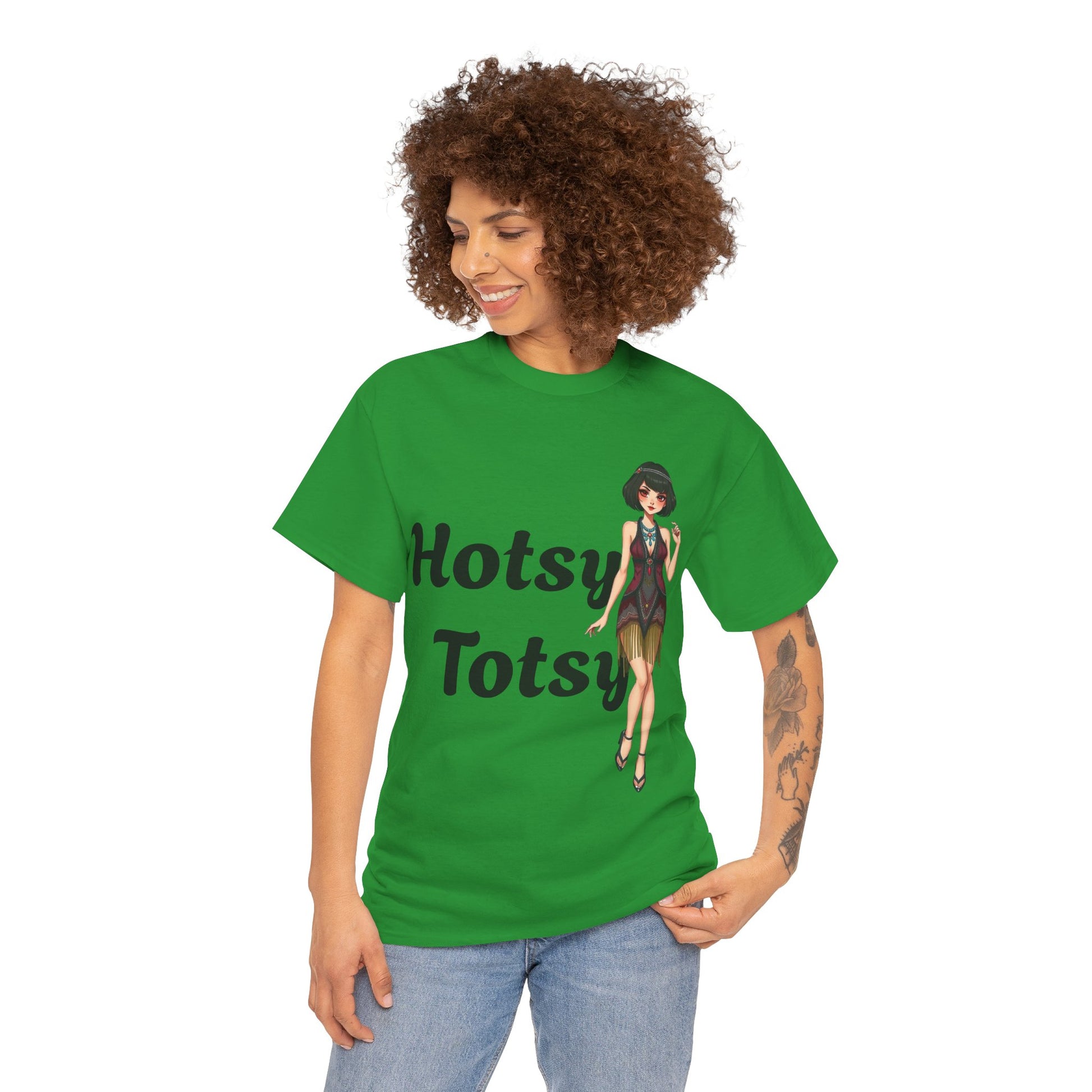 irish green, t-shirt, 1920's retro, Hotsy Totsy, flapper girl