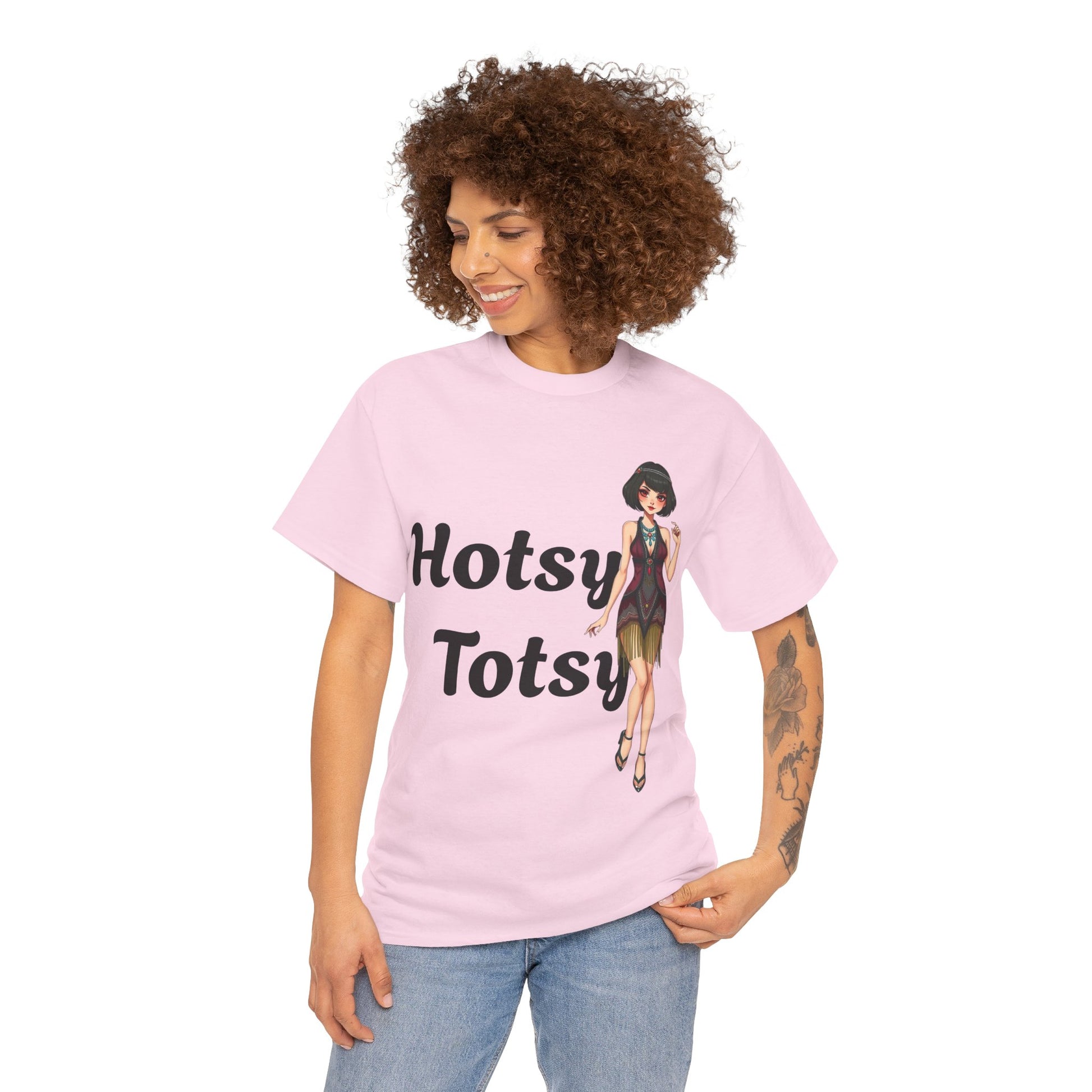 light pink, t-shirt, 1920's retro, Hotsy Totsy, flapper girl