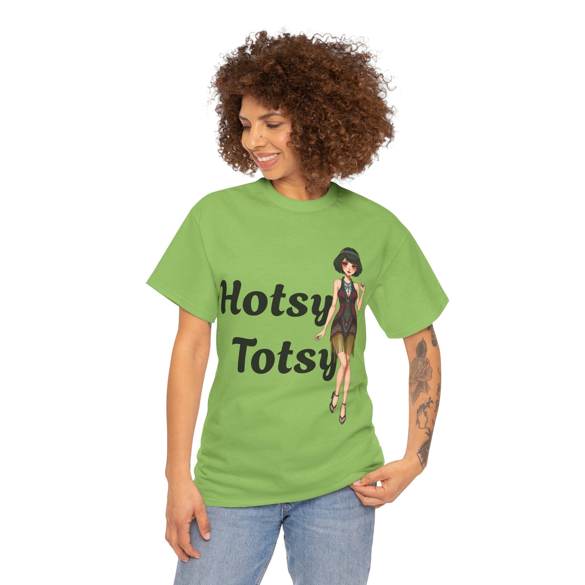 lime, t-shirt, 1920's retro, Hotsy Totsy, flapper girl