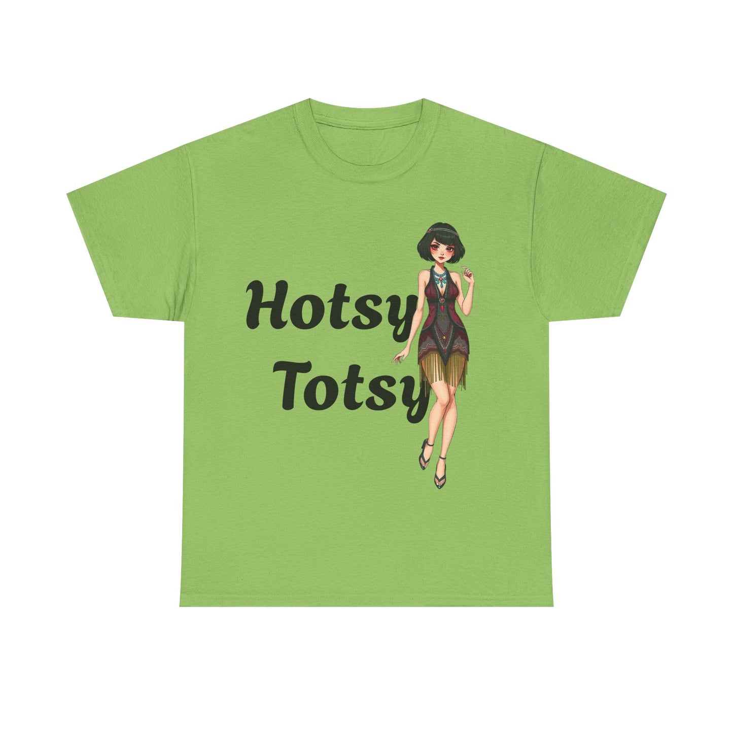 lime, t-shirt, 1920's retro, Hotsy Totsy, flapper girl