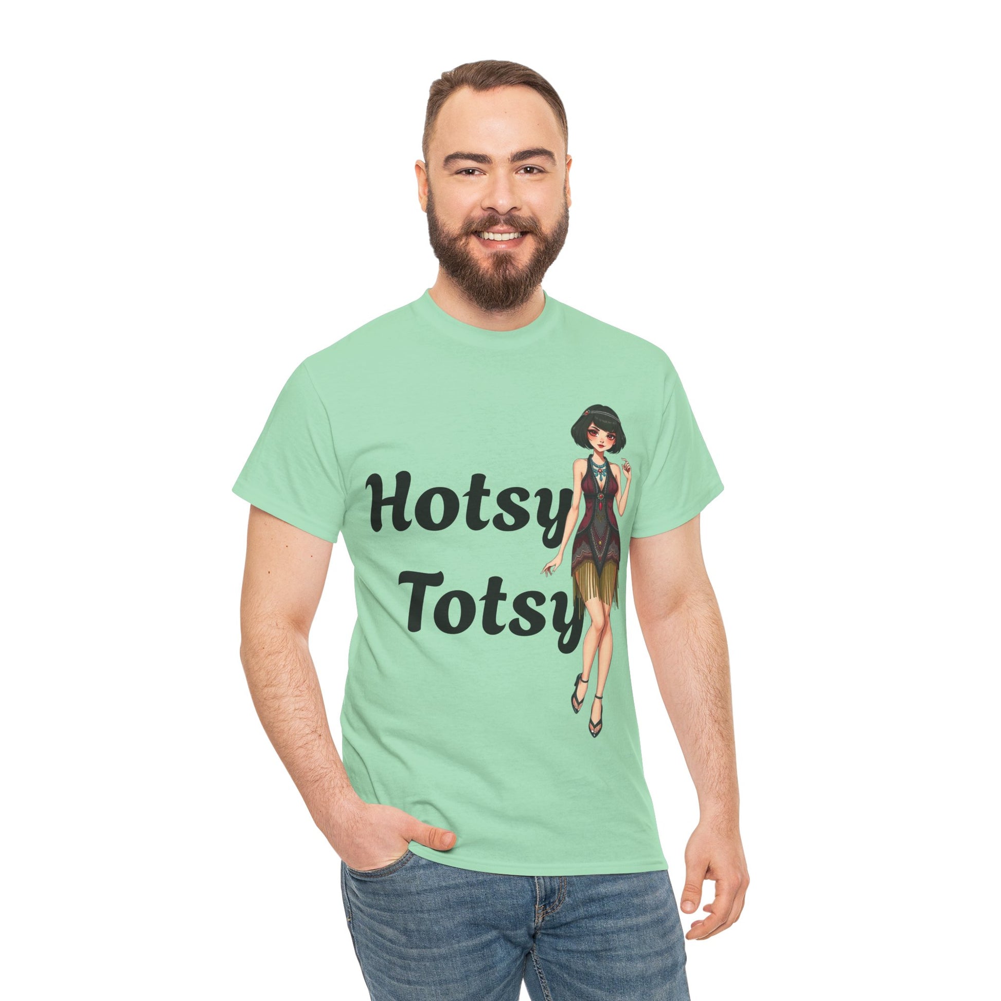 mint green, t-shirt, 1920's retro, Hotsy Totsy, flapper girl