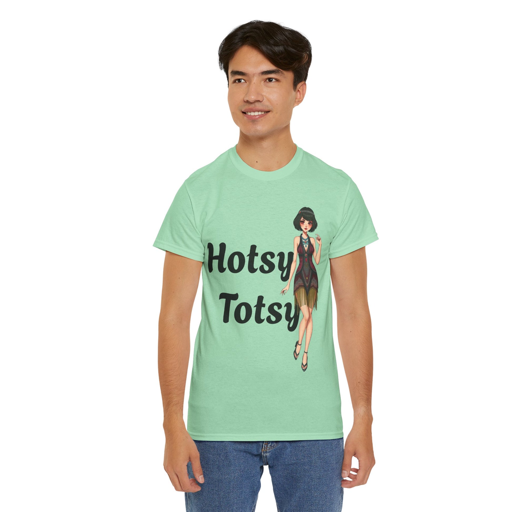 mint green, t-shirt, 1920's retro, Hotsy Totsy, flapper girl