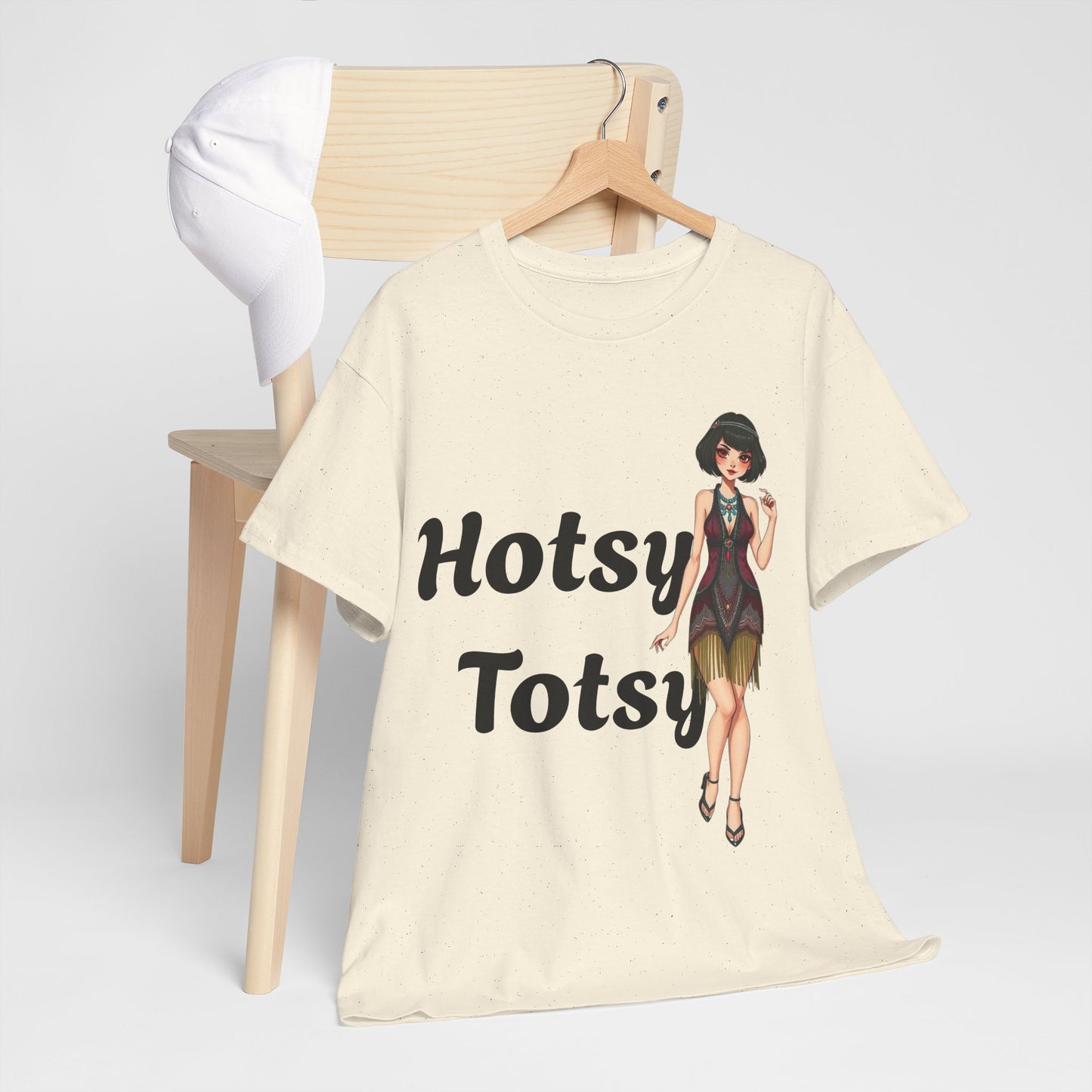 natural, t-shirt, 1920's retro, Hotsy Totsy, flapper girl