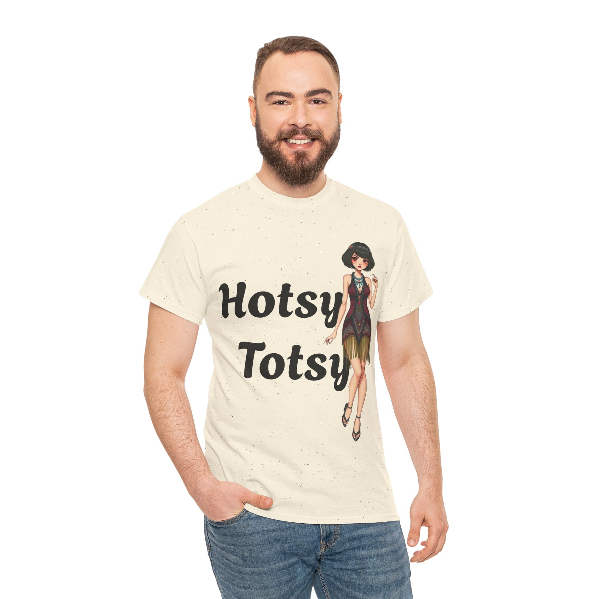 natural, t-shirt, 1920's retro, Hotsy Totsy, flapper girl