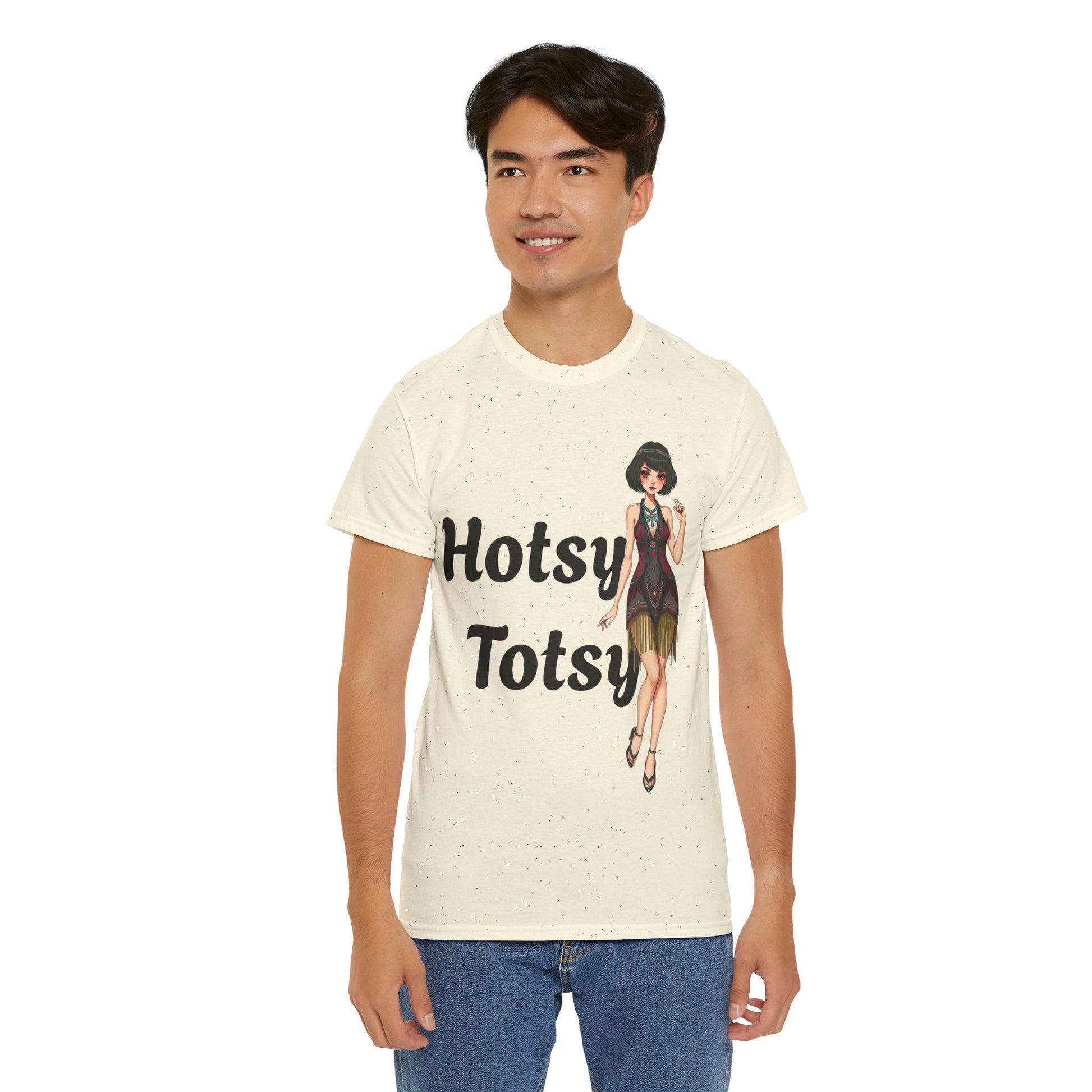 natural, t-shirt, 1920's retro, Hotsy Totsy, flapper girl