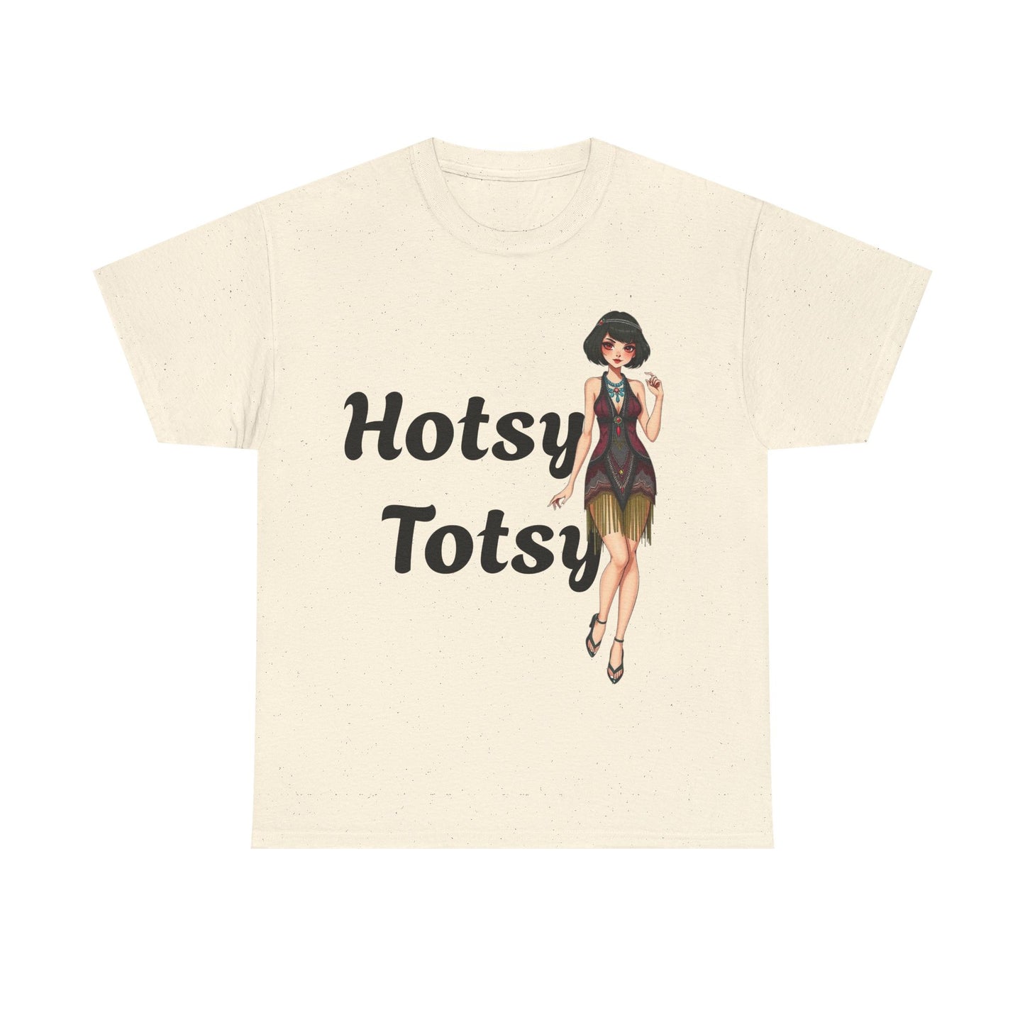 natural, t-shirt, 1920's retro, Hotsy Totsy, flapper girl