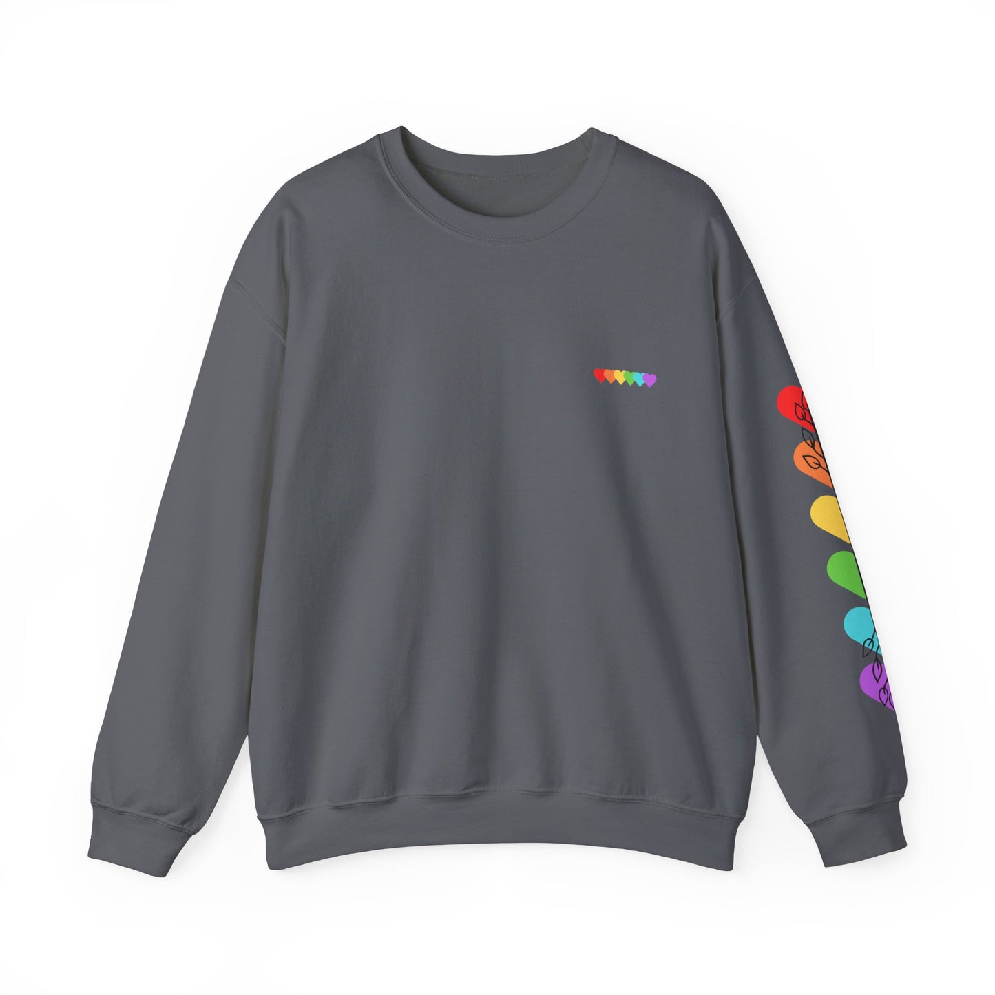 Colorful Heart Crewneck Sweatshirt for Unisex - Rainbow Vibe Apparel