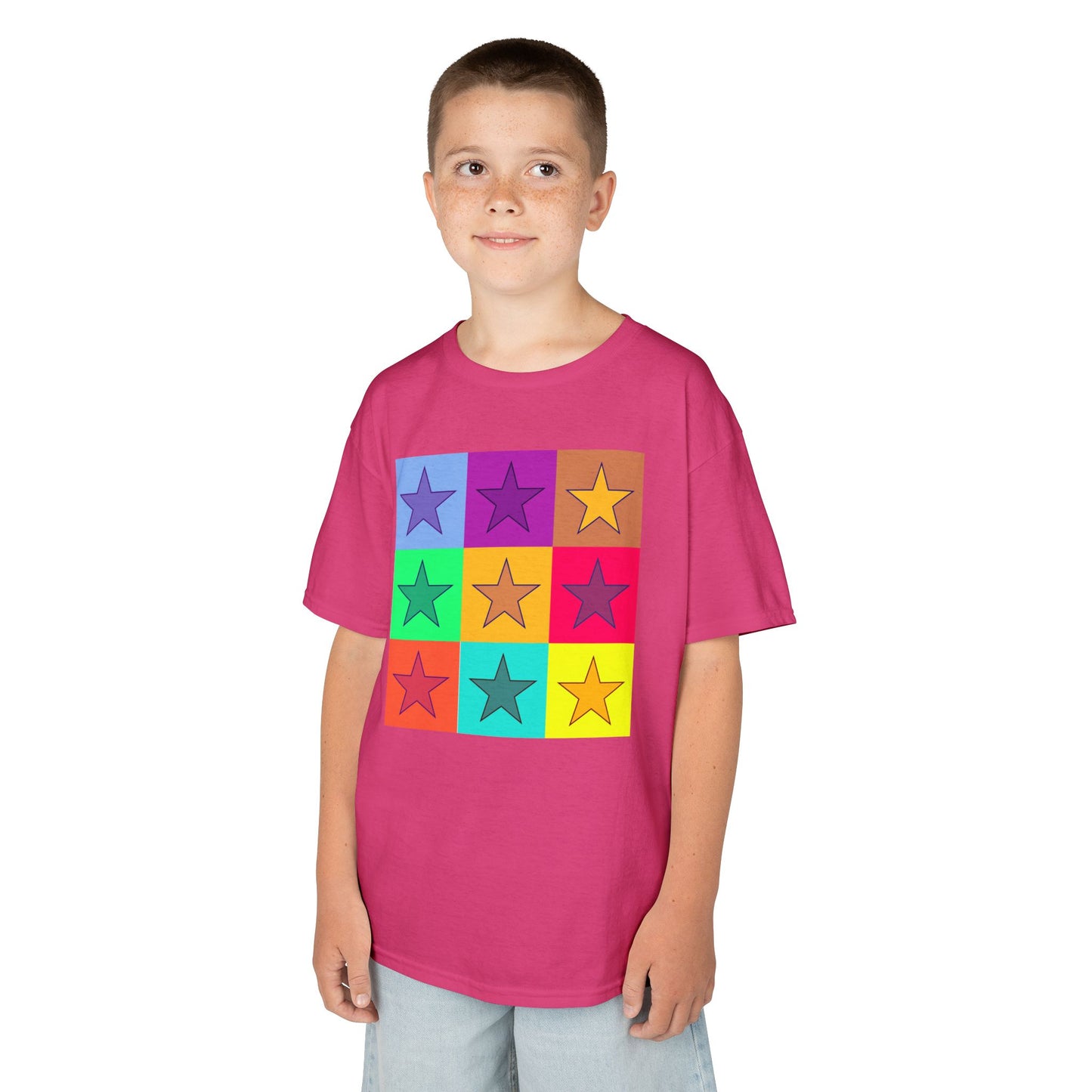 Colorful Star Kids Tee, Fun Cotton Shirt for Boys & Girls, Bright Kids Clothing, Birthday Gift, Playdate Outfit, Summer Wear