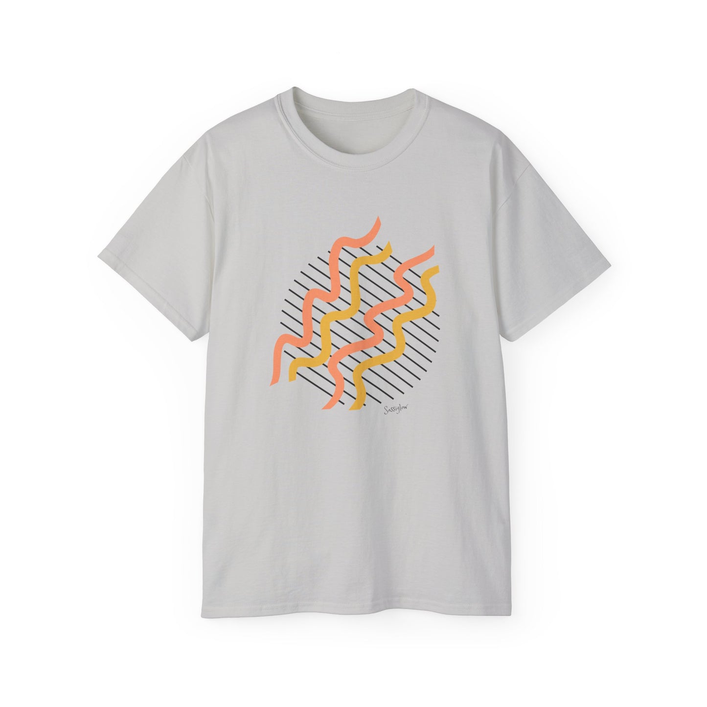 Colorful Abstract Waves Unisex Ultra Cotton Tee - Trendy and Comfortable Design