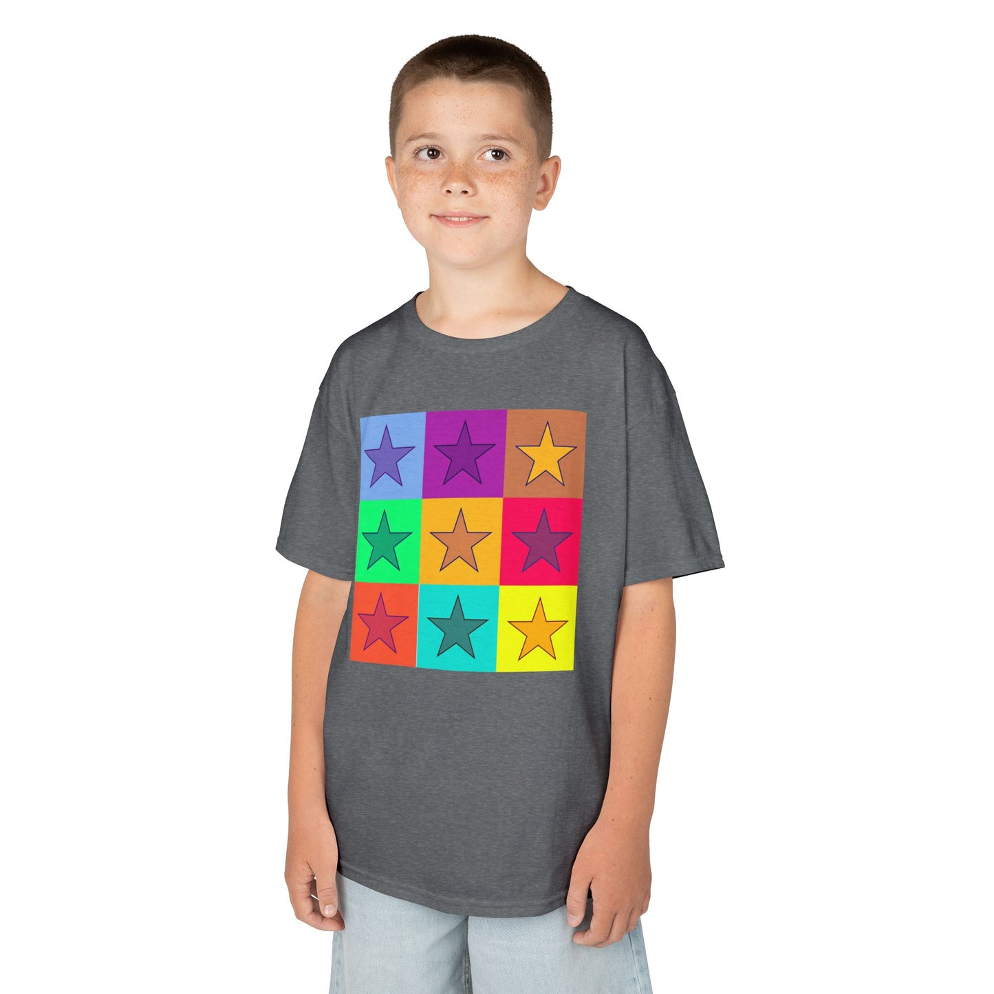 Colorful Star Kids Tee, Fun Cotton Shirt for Boys & Girls, Bright Kids Clothing, Birthday Gift, Playdate Outfit, Summer Wear