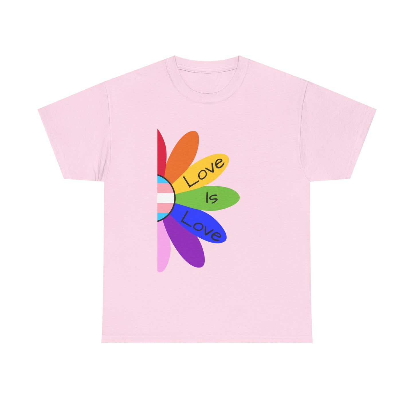 Rainbow Love Is Love Unisex Heavy Cotton Tee, LGBTQ Pride Shirt, Gift for Allies, Casual Wear, Summer Essential, Gender-Neutral Top